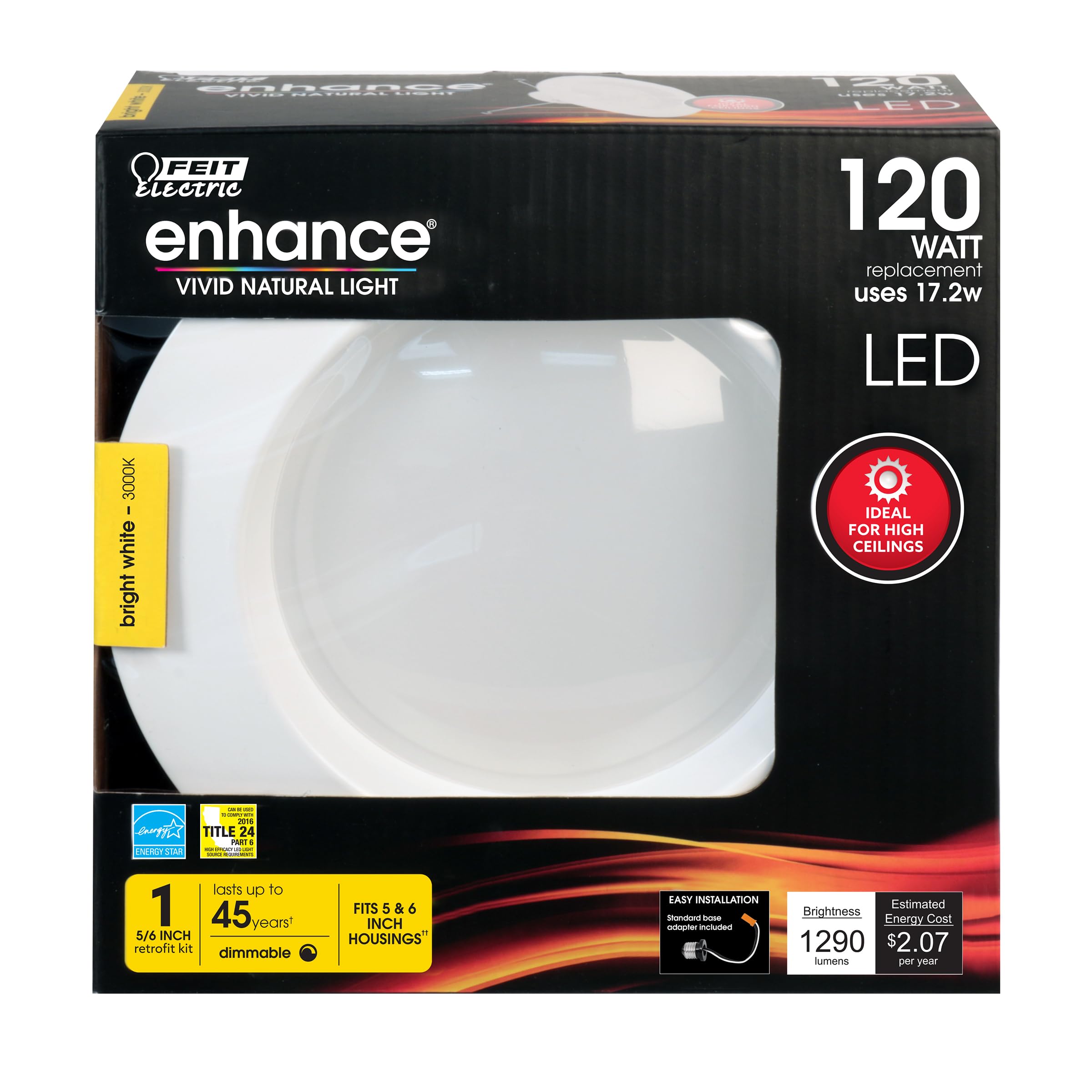 Energy Efficient LED Downlight Retrofit Kit with Adjustable Trim