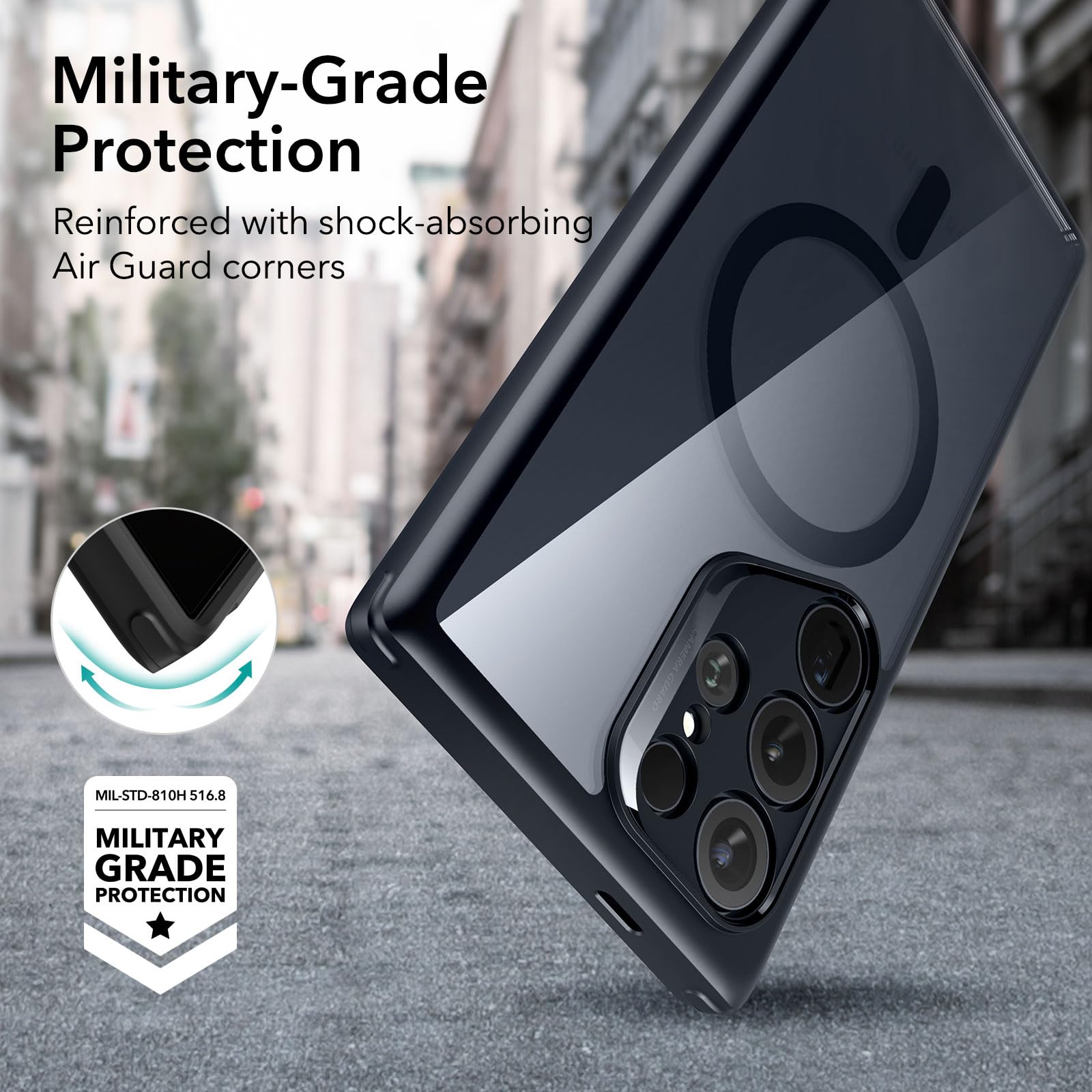 ESR Clear Black Case for Samsung Galaxy S25 Ultra