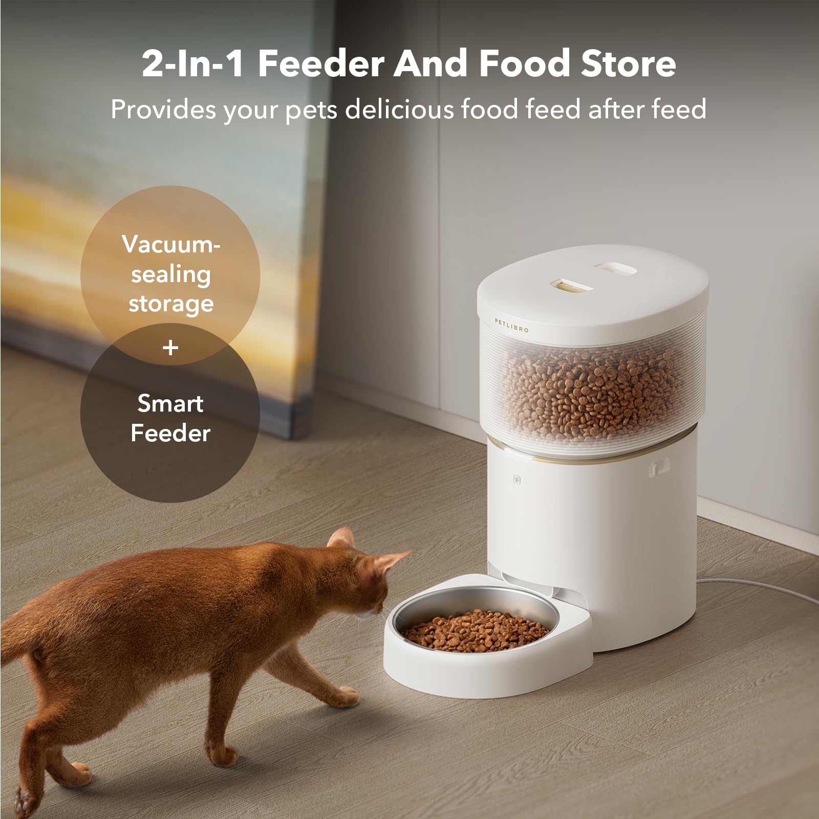 Automatic Dog Feeder with Airtight Storage for Fresh Food