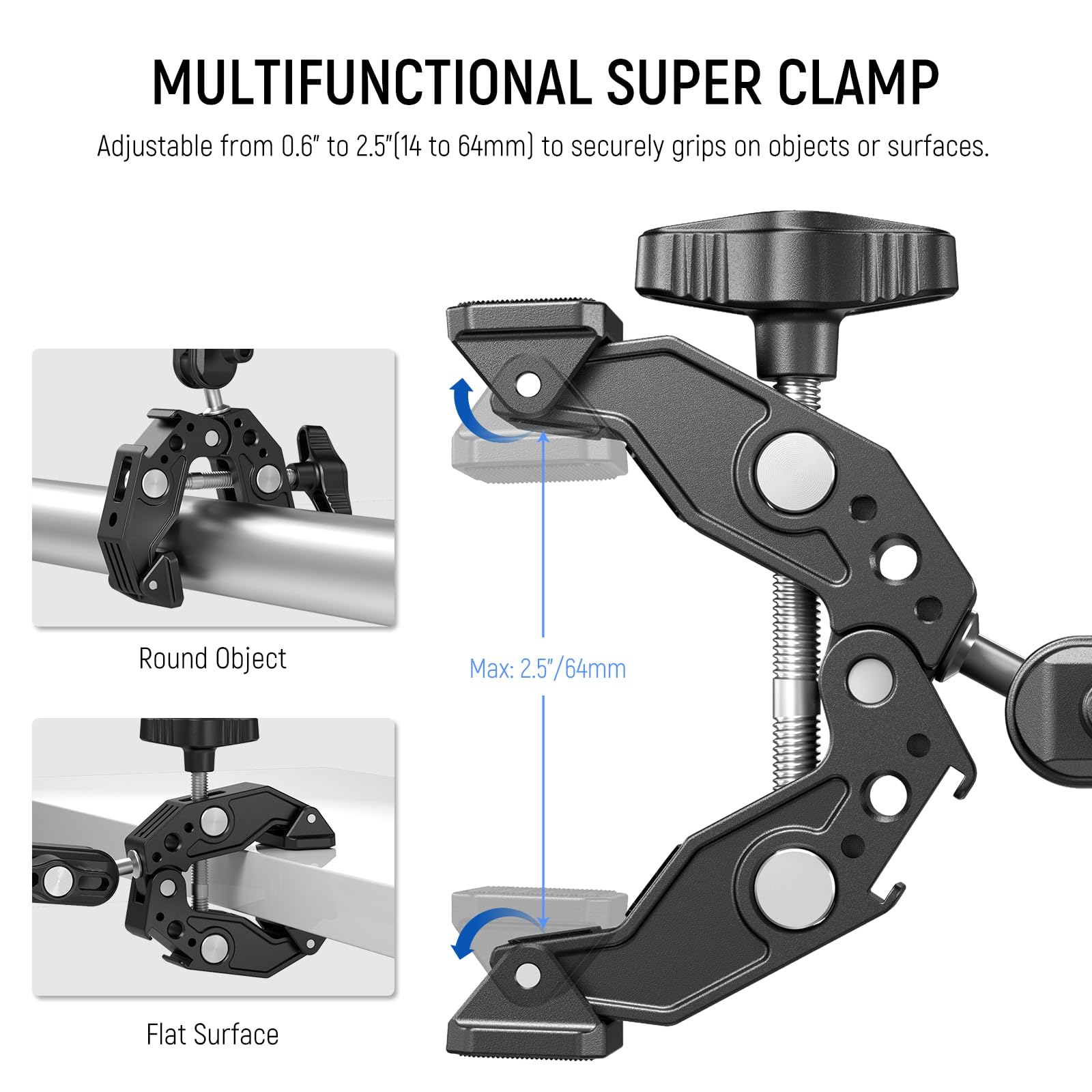 Neewer Super Clamp with Dual Ballhead Magic Arm