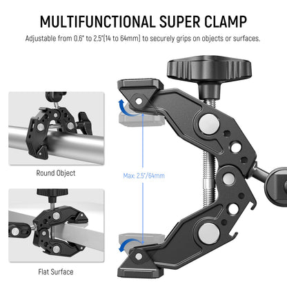 Neewer Super Clamp with Dual Ballhead Magic Arm