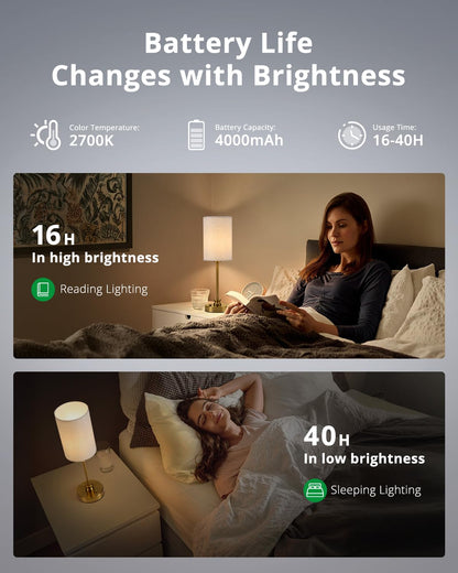 Bojim Cordless Rechargeable Lamp 17Inch USB Port 6000mAh