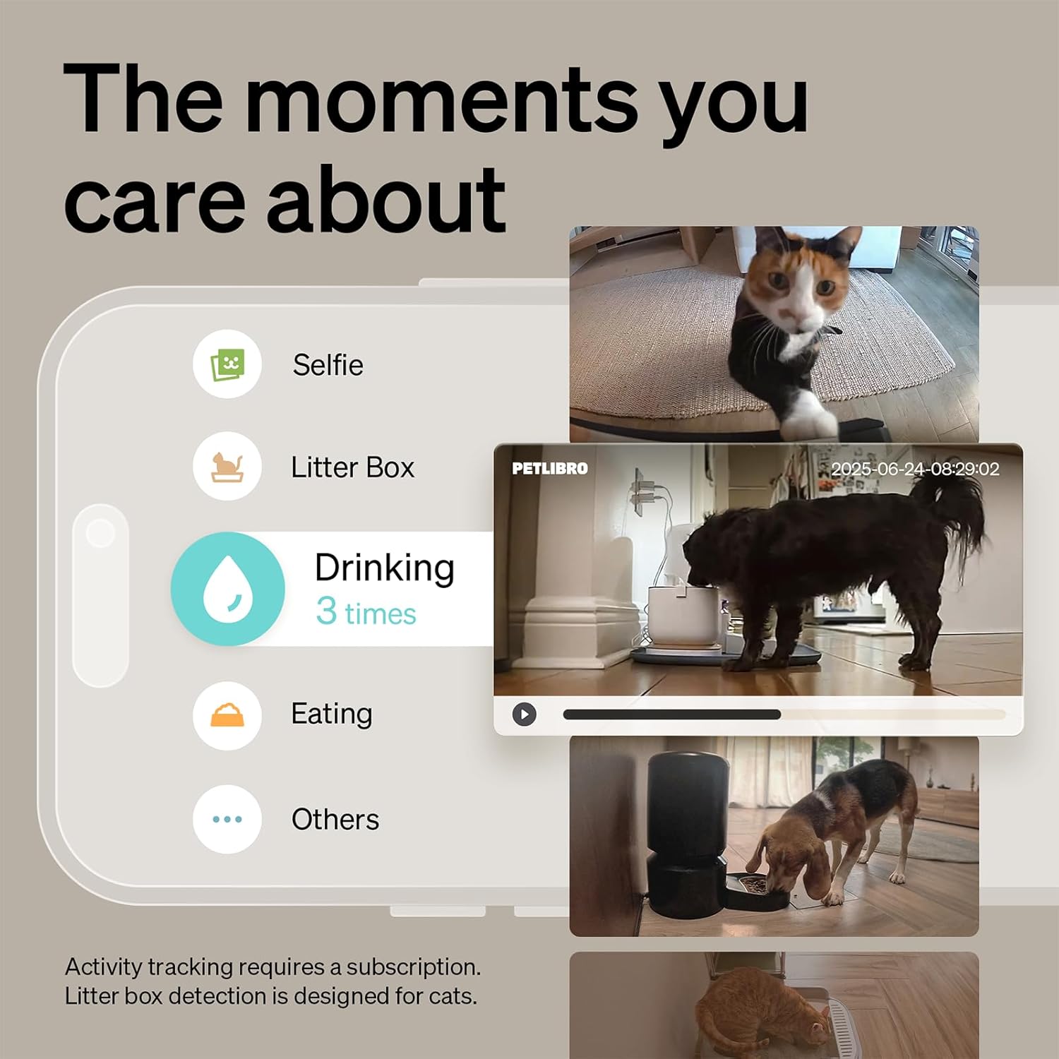 AI Dog Camera with Multi Pet Recognition and Night Vision