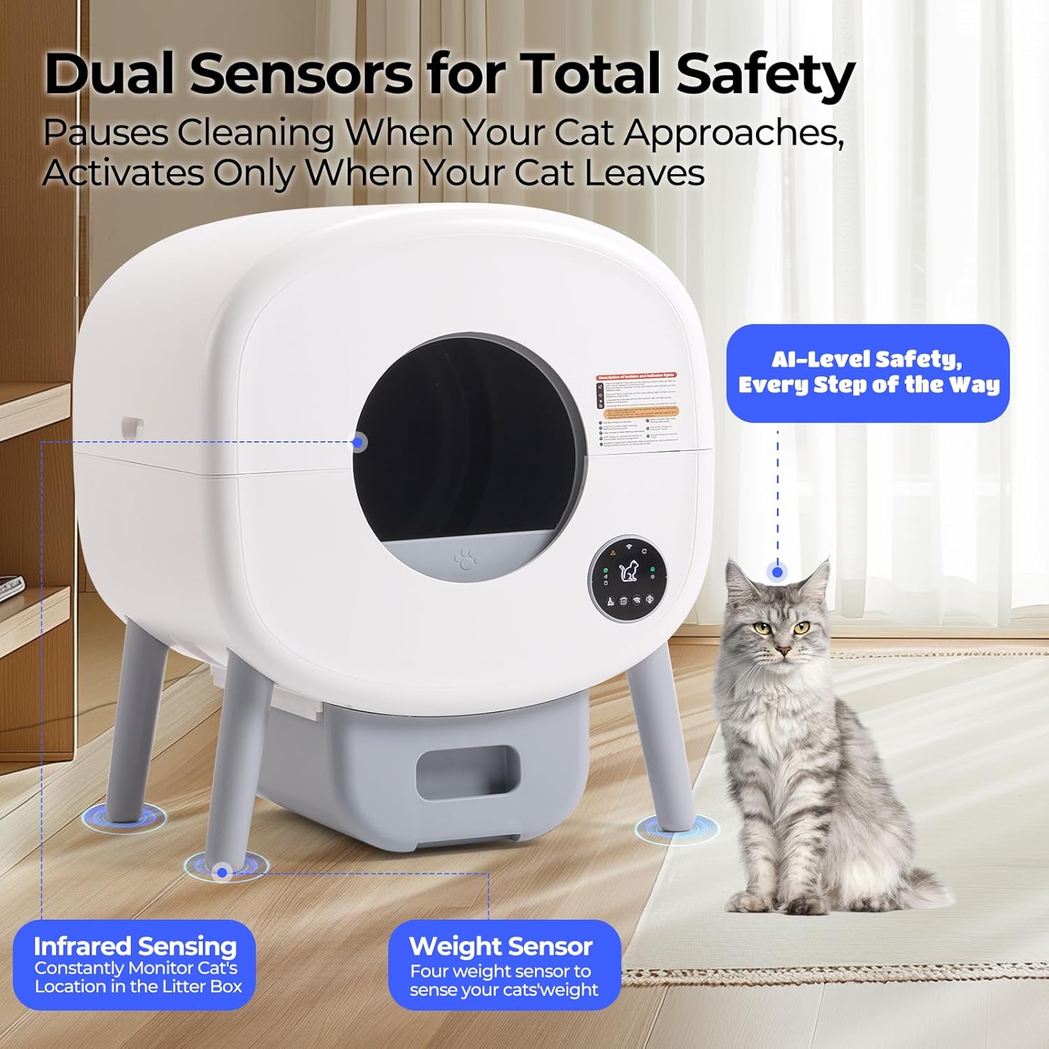 Self Cleaning Automatic Litter Box for Multiple Cats