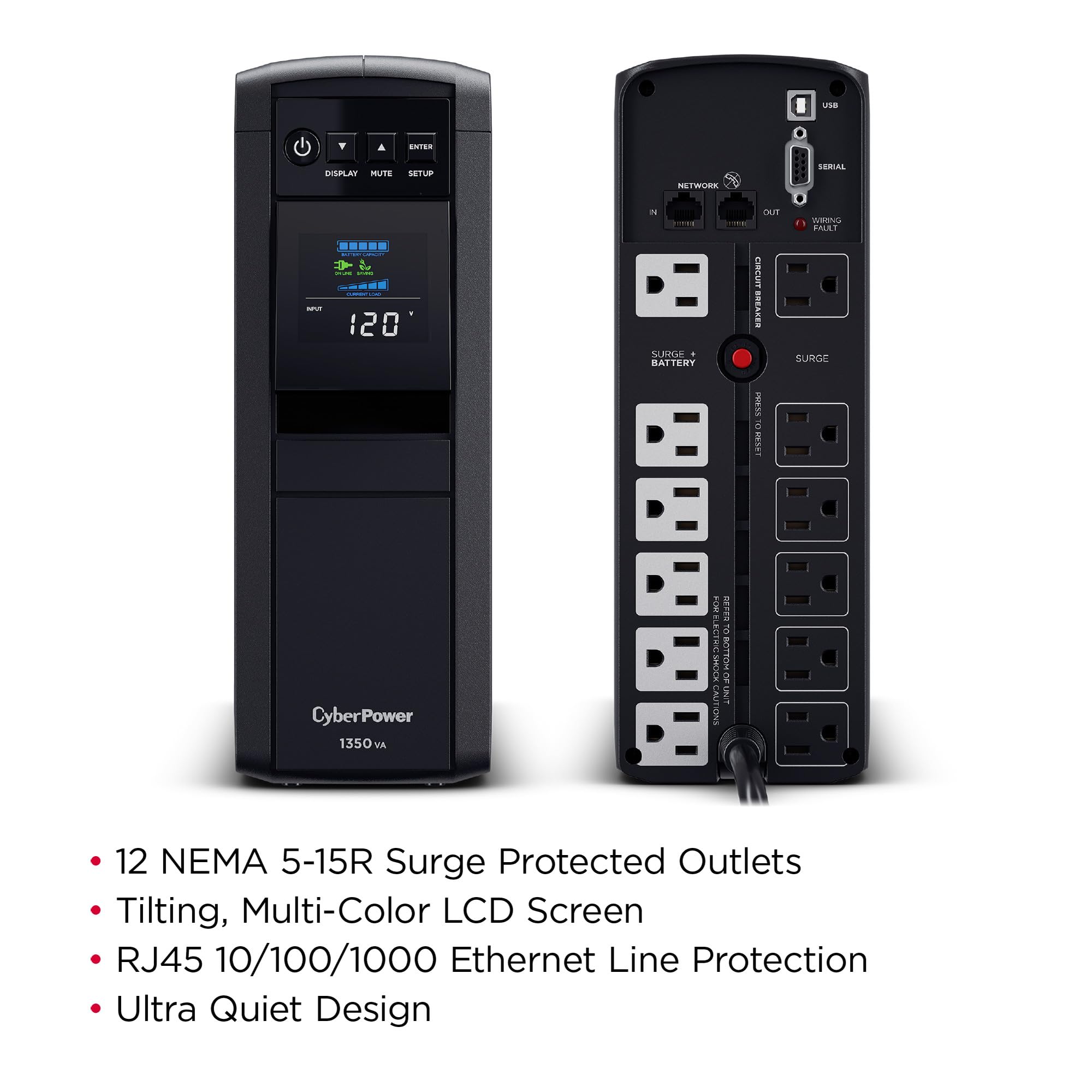 CyberPower PFC Sinewave UPS Battery Backup Surge Protection