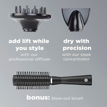 InfinitiPRO Hair Dryer With Diffuser For Faster Drying