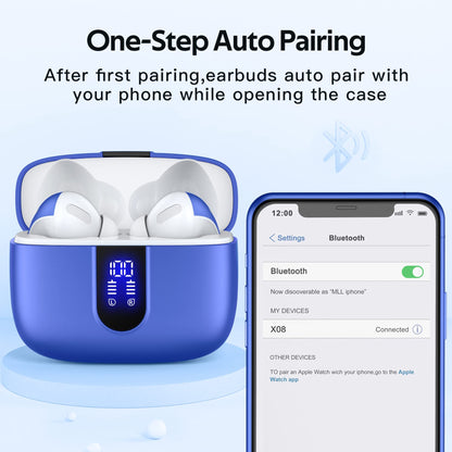 Tagry Bluetooth Earbuds True Wireless LED Power Display Case