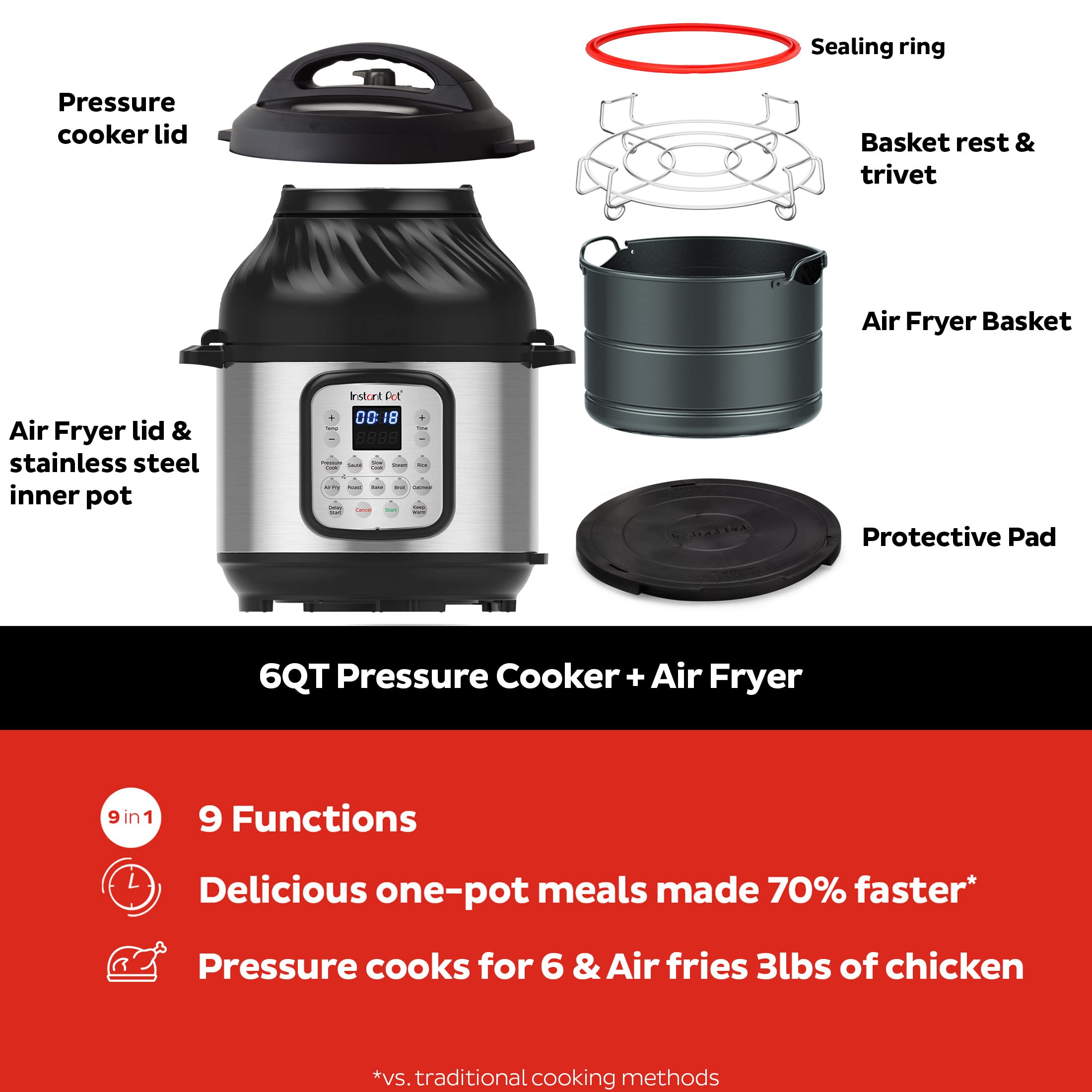 Instant Pot Pro Crisp 11 in 1 Cooker with Air Fryer