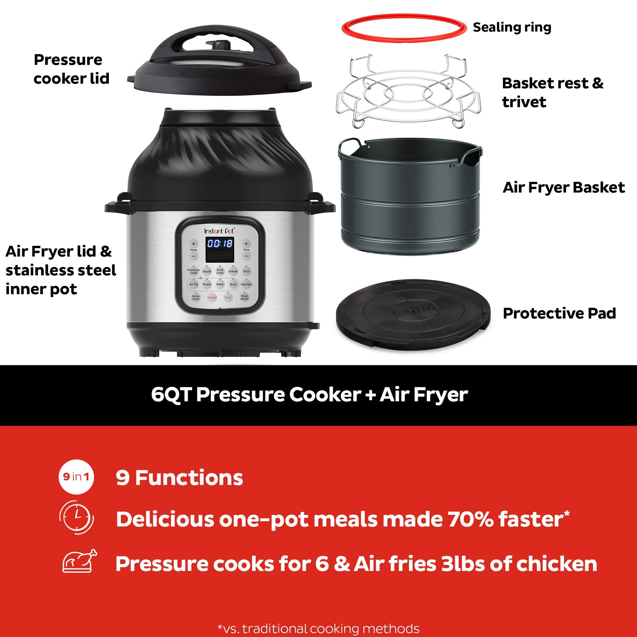 Instant Pot Pro Crisp 11 in 1 Cooker with Air Fryer