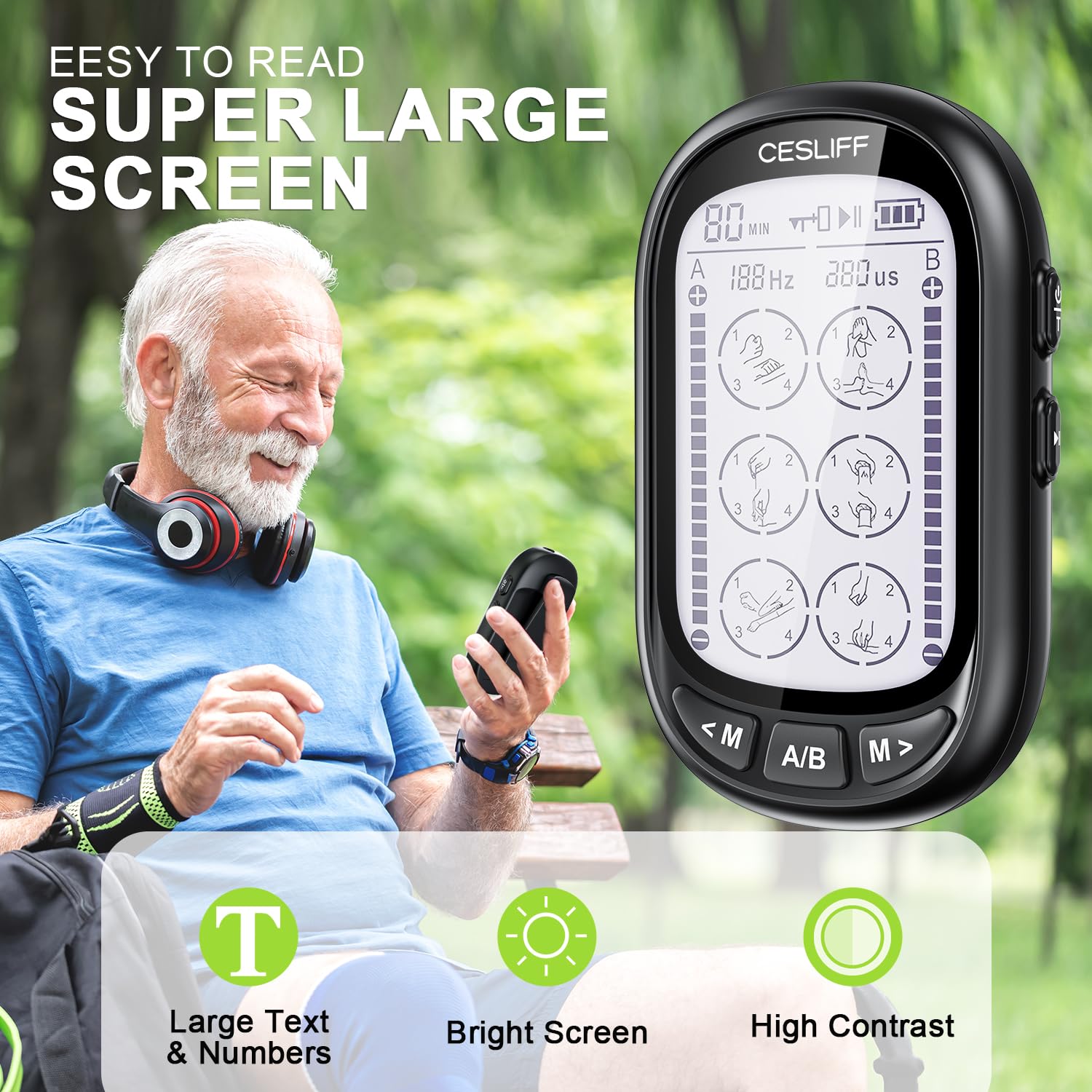 Dual Channel TENS EMS Unit for Pain Relief