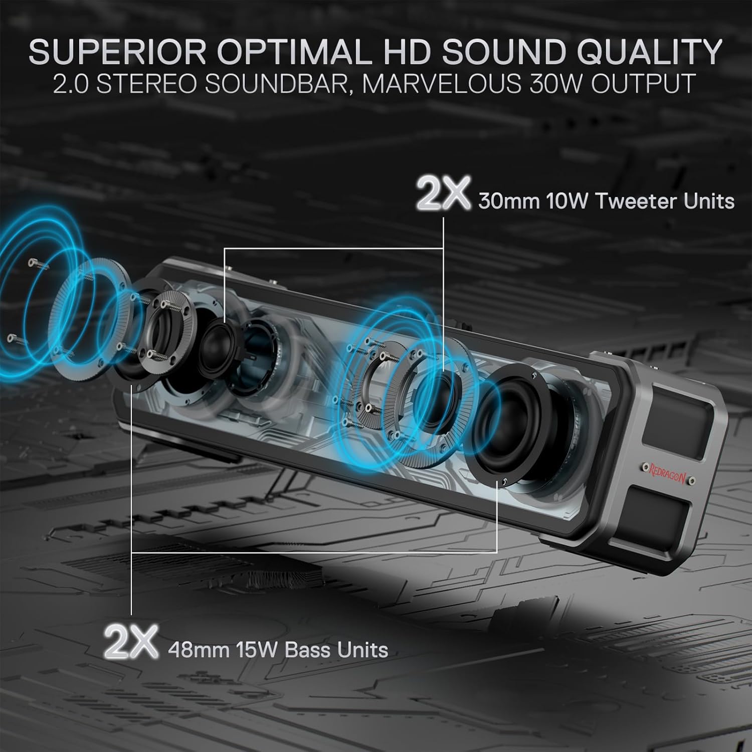 Redragon GS817 RGB Desktop Soundbar with Bluetooth 5.3