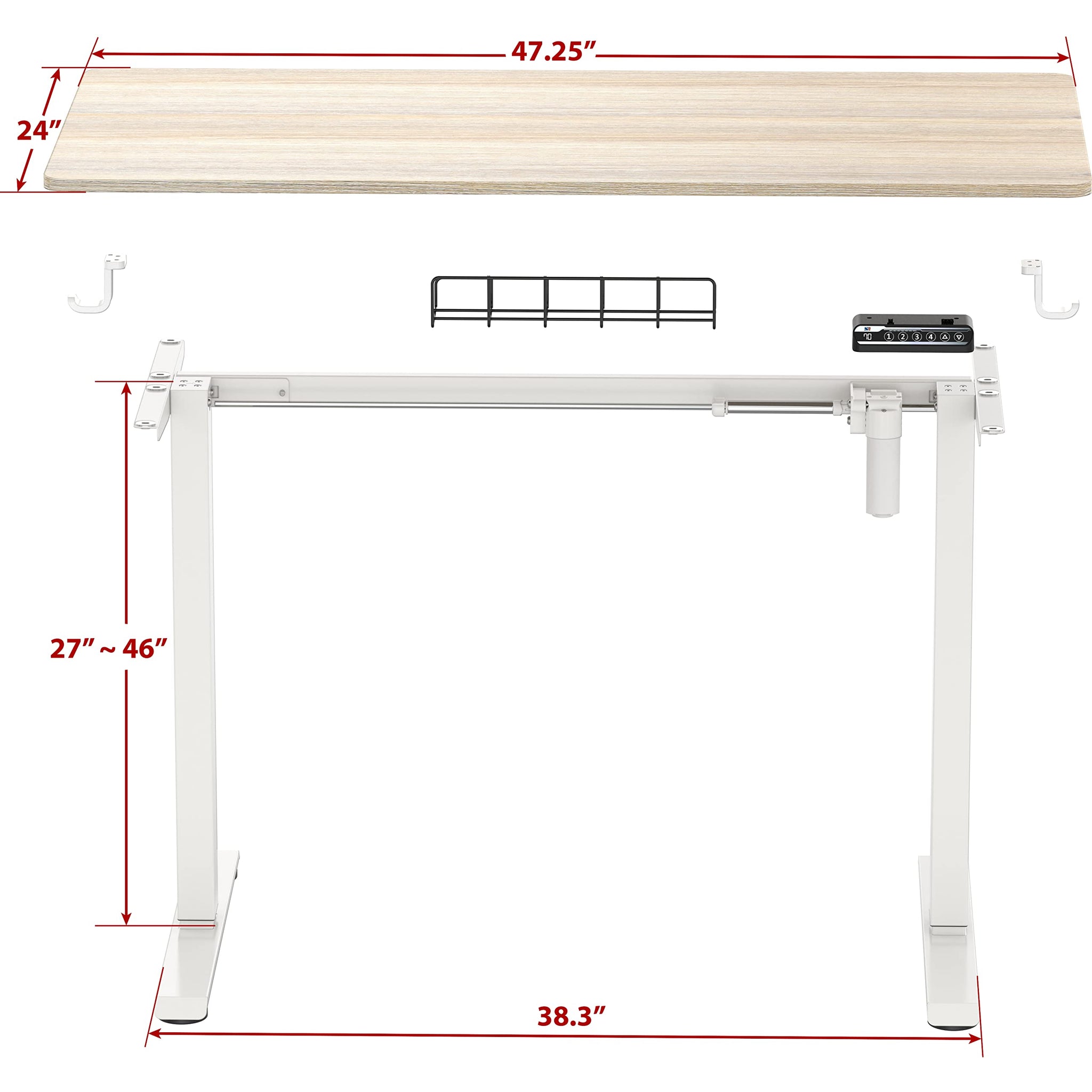 Electric Height Adjustable Desk with Cable Management