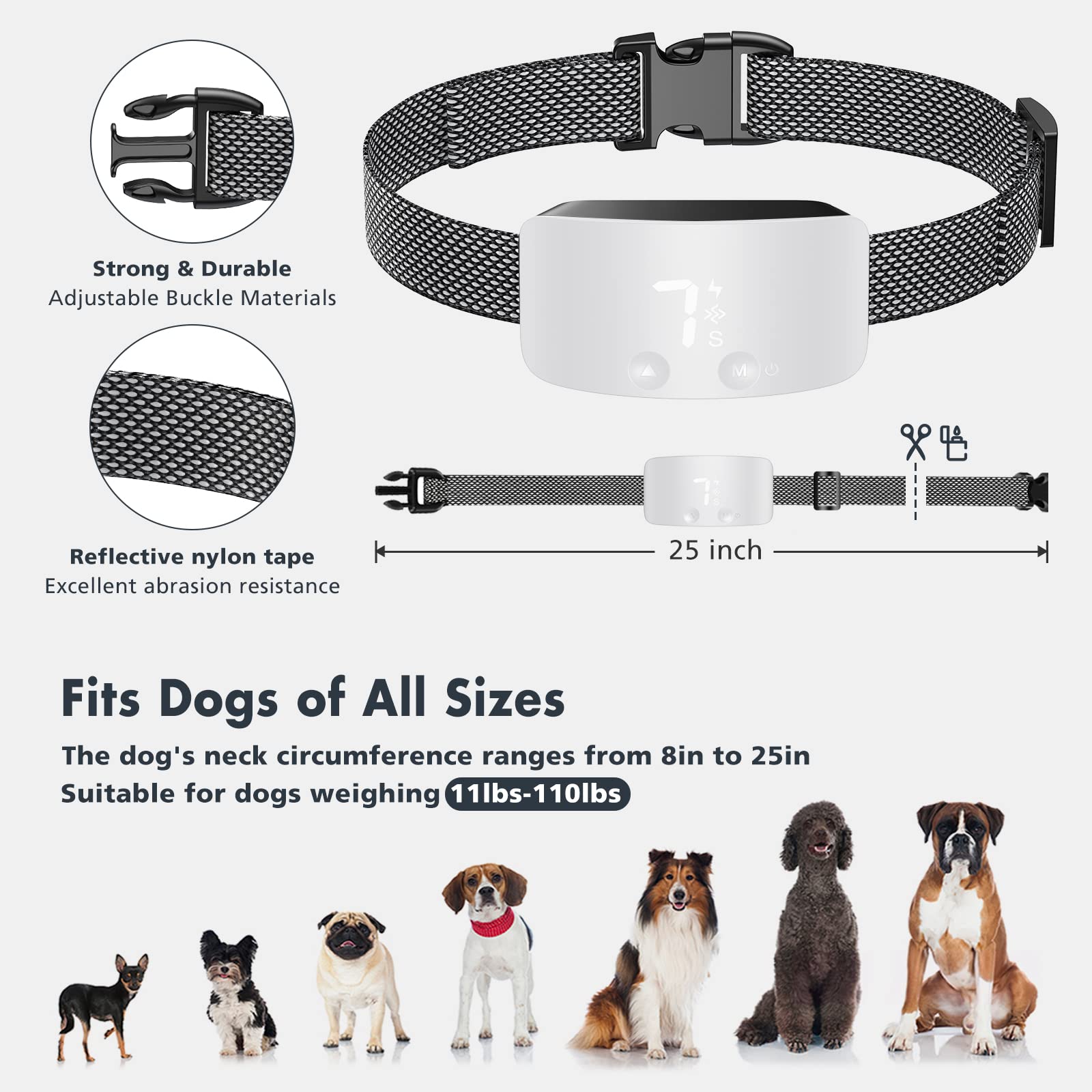 Rechargeable Anti Barking Collar for Dogs with Adjustable Sensitivity
