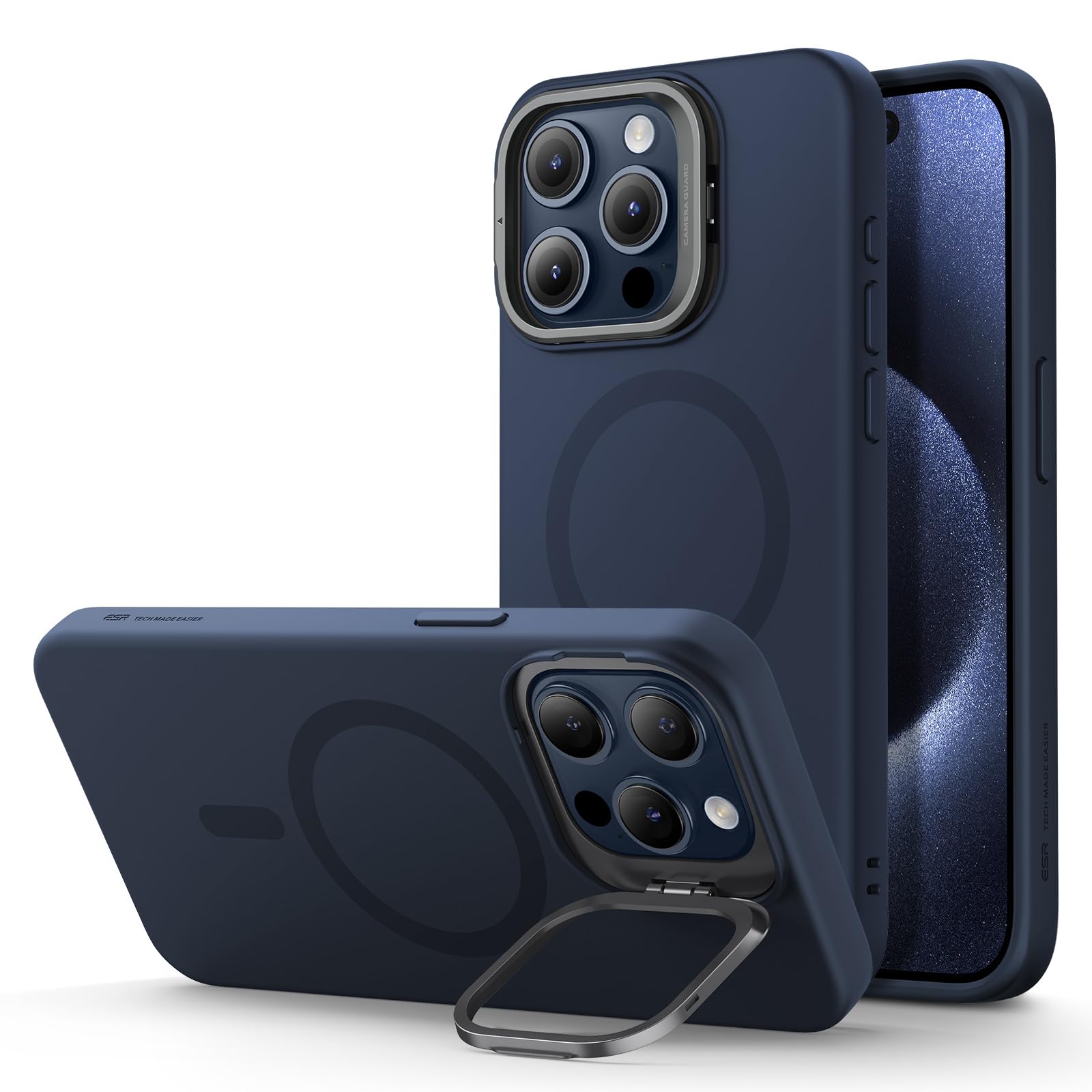Military-Grade iPhone 16 Pro Max Case with Built-in Stand