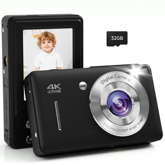 44MP Compact Digital Camera with 16X Zoom for Kids