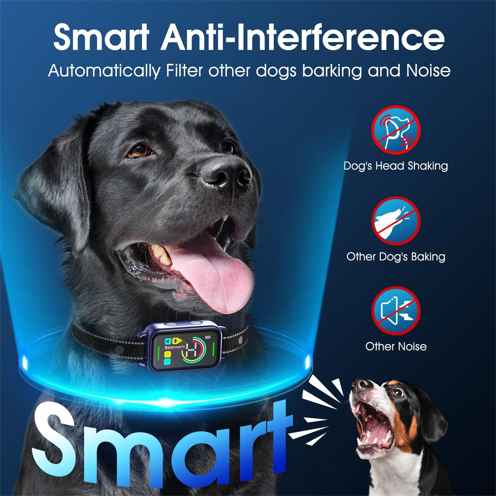 Smart Rechargeable Bark Collar for Dogs with Adjustable Sensitivity