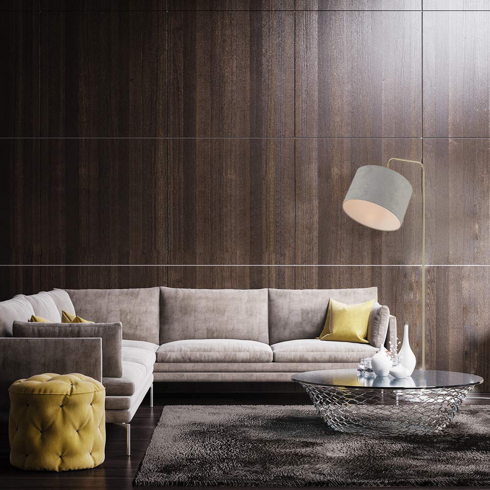 Brass Floor Lamp with White Shade for Modern Decor