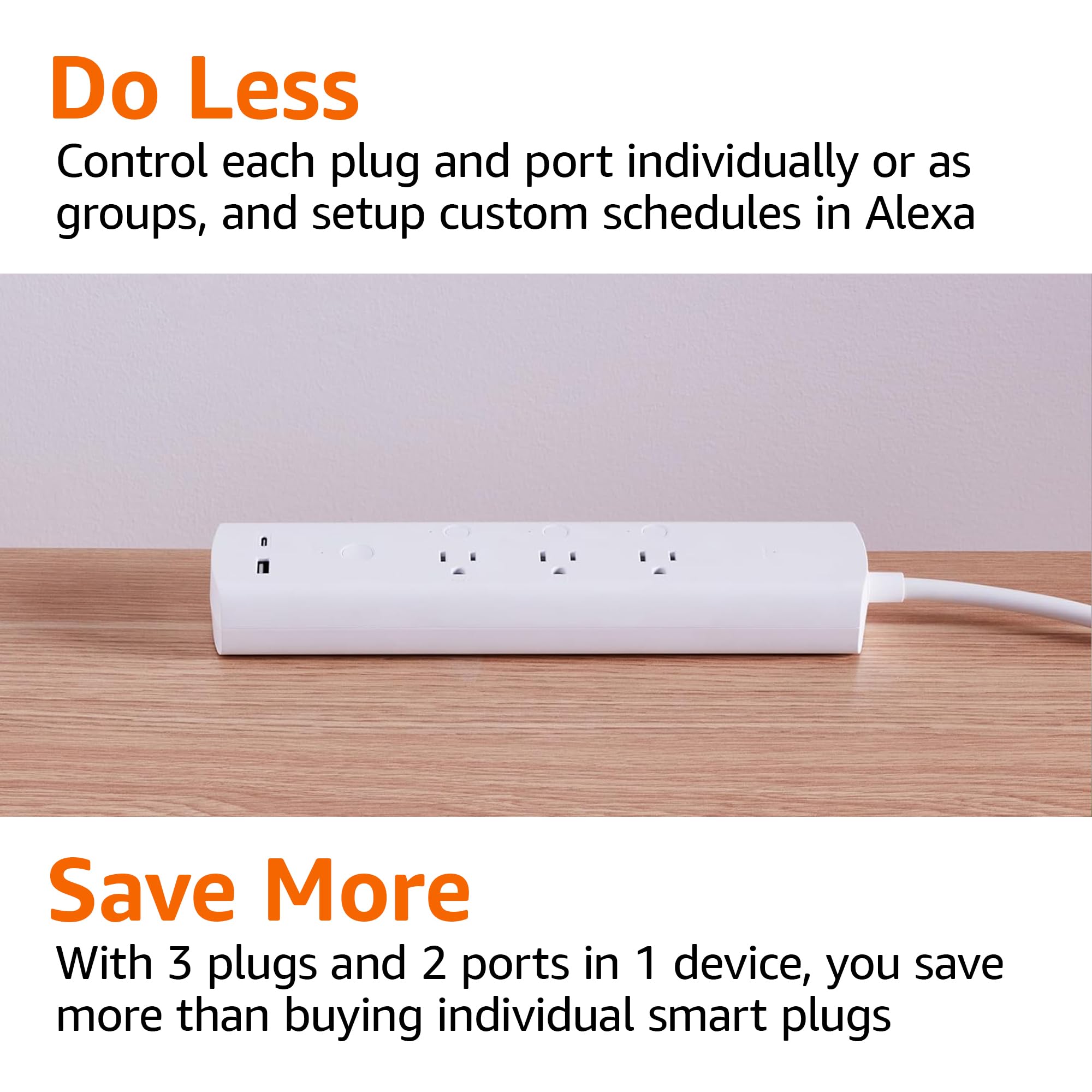 Amazon Basics Smart Power Strip With 3 Independent Outlets