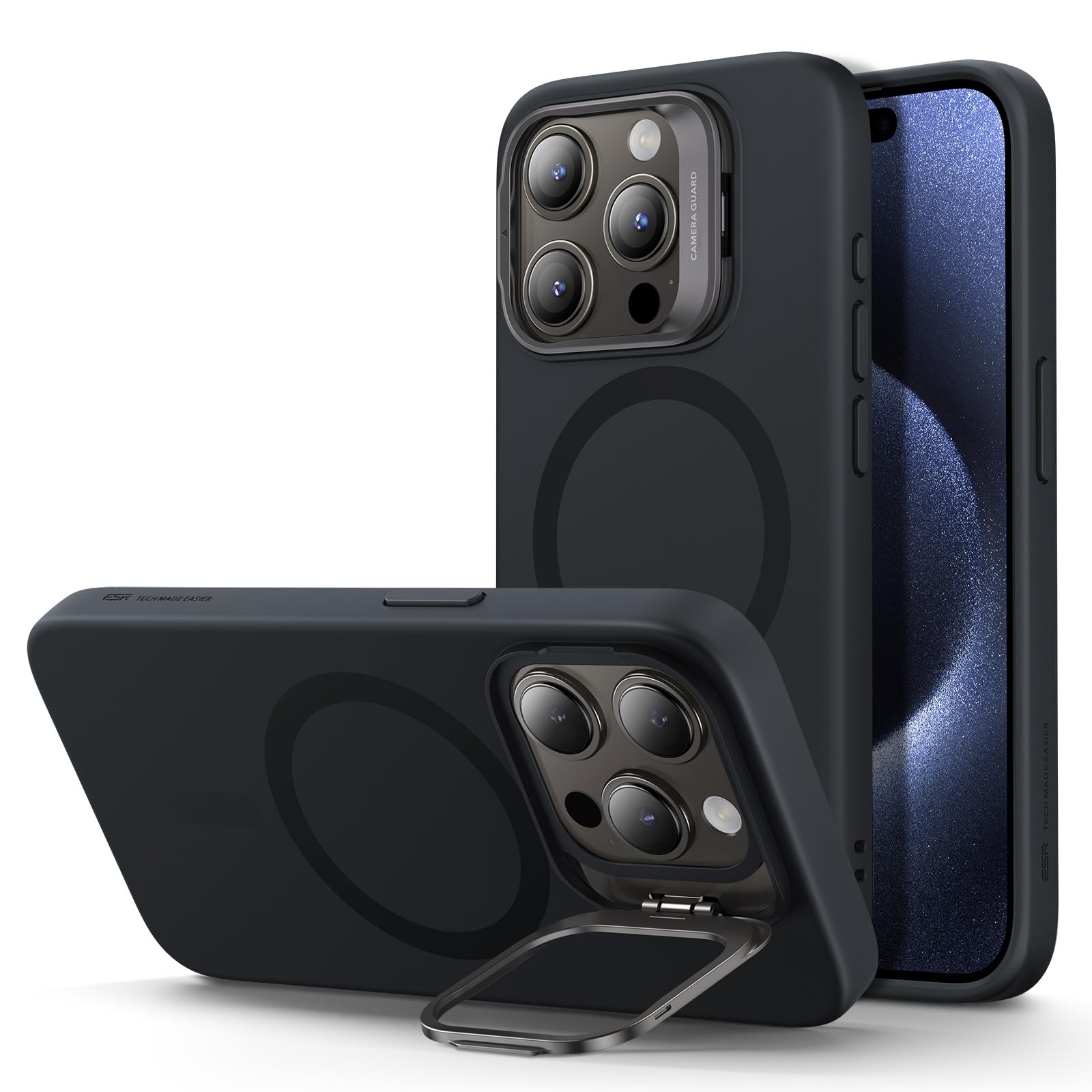 Military-Grade iPhone 16 Pro Max Case with Built-in Stand