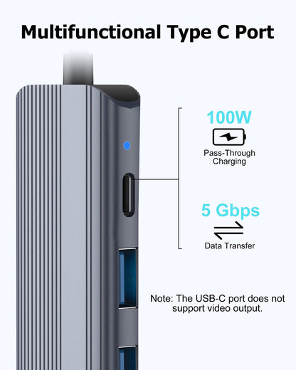 USB C Hub Docking Station Dual 4K HDMI 60Hz With 100W PD