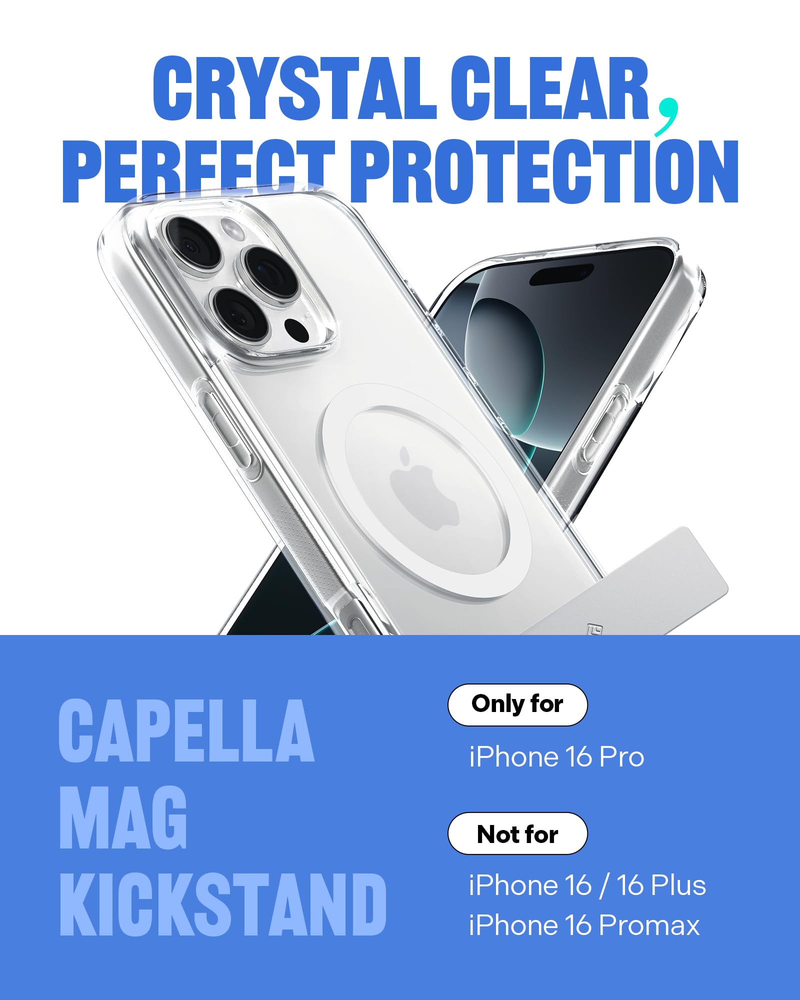 Ultra Clear Kickstand Case for iPhone 16 Pro Max