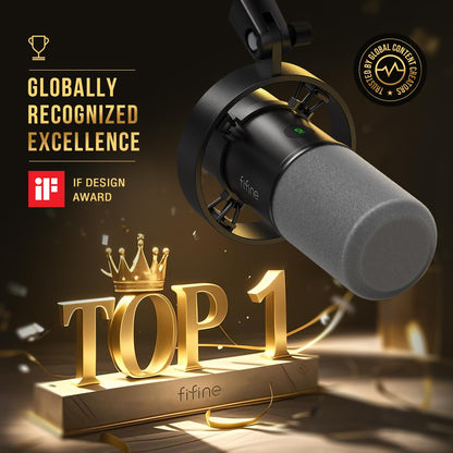 FIFINE Dynamic Microphone XLR USB Podcast Studio Mic