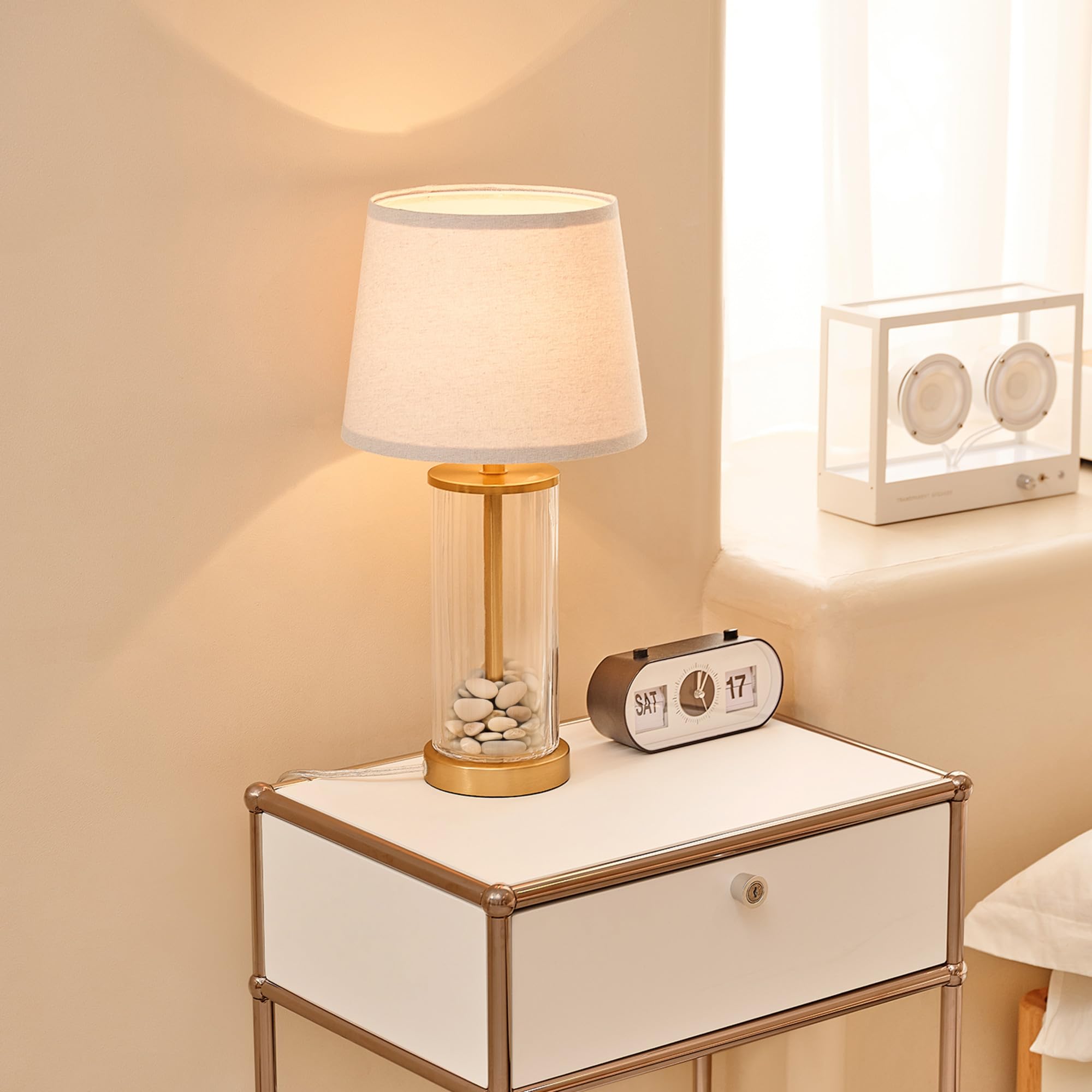 Maya 21 Inch Clear Glass Fillable Table Lamp