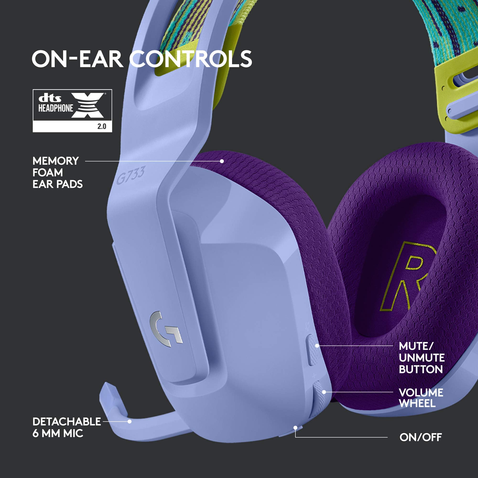 Logitech G733 Wireless Gaming Headset with Premium Audio
