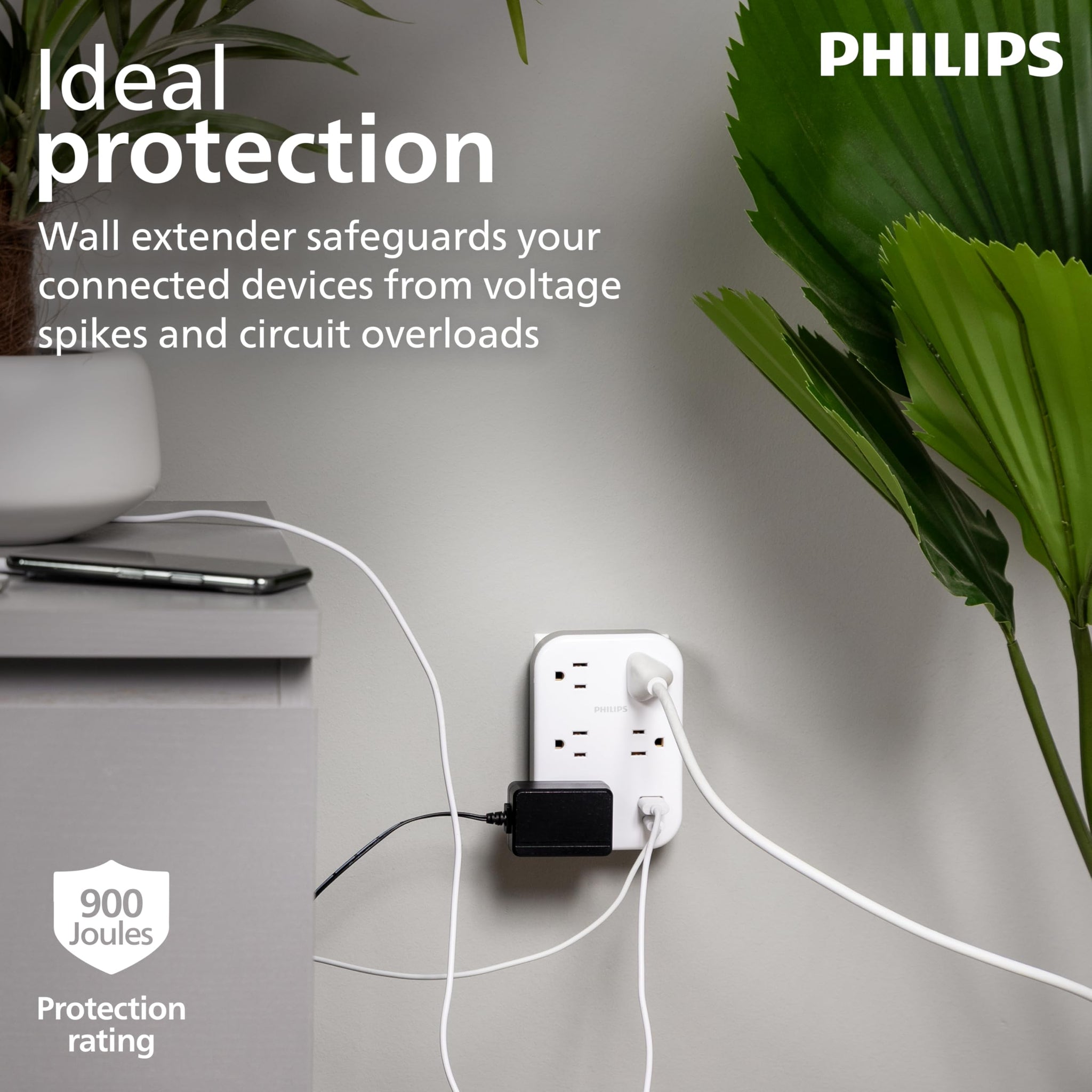 Philips EZFit 3 Outlet Surge Tap With USB Charging Now