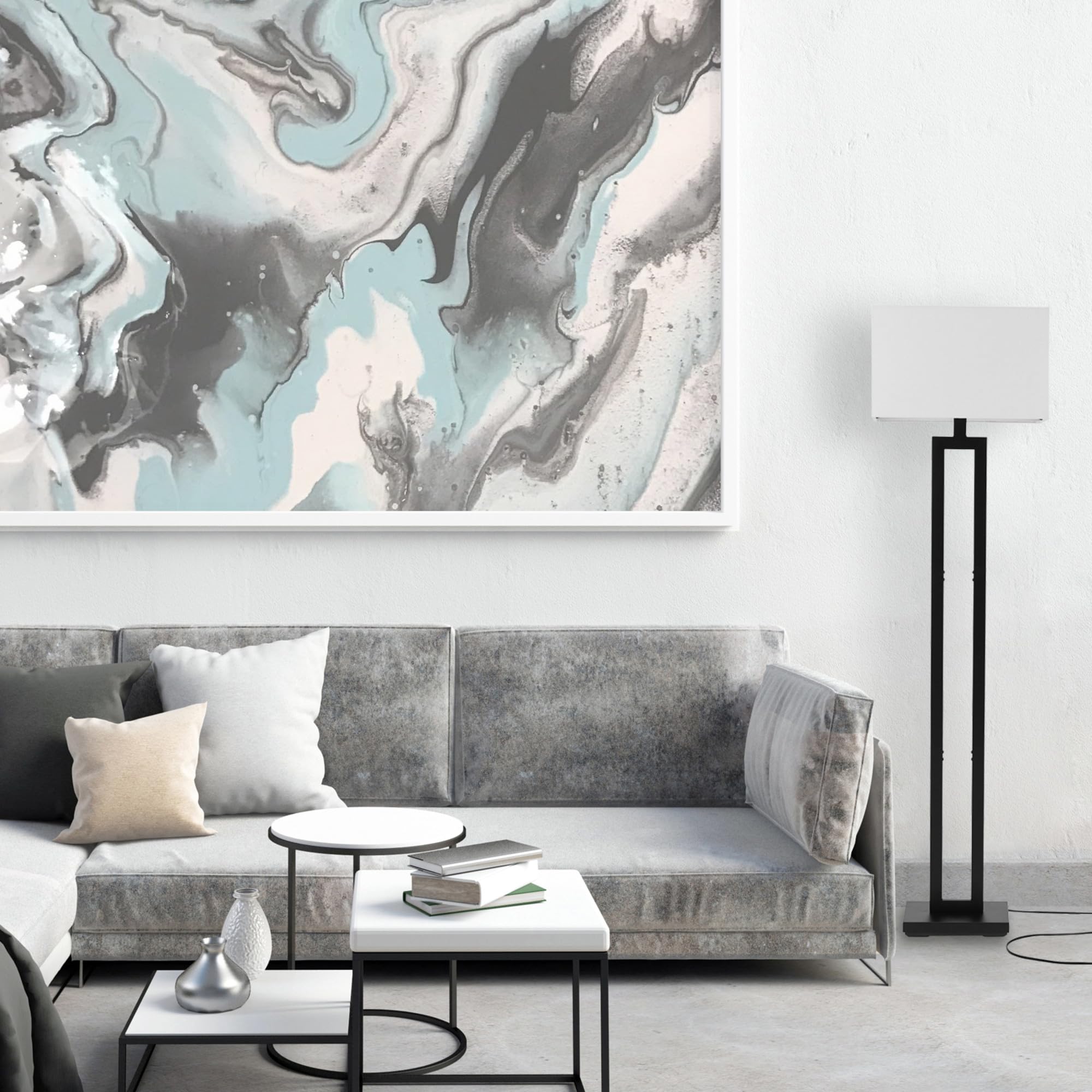 Modern 58 Inch Floor Lamp with Geometric Design