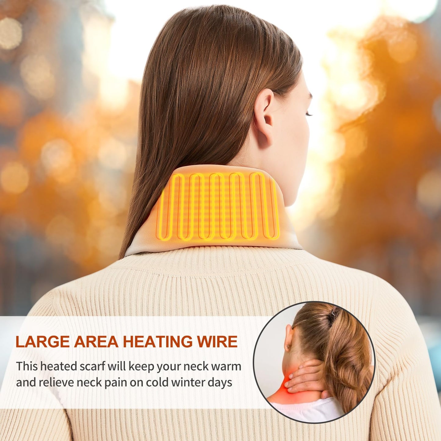 Heated Scarf for Women and Men Neck Warmer with Power Bank