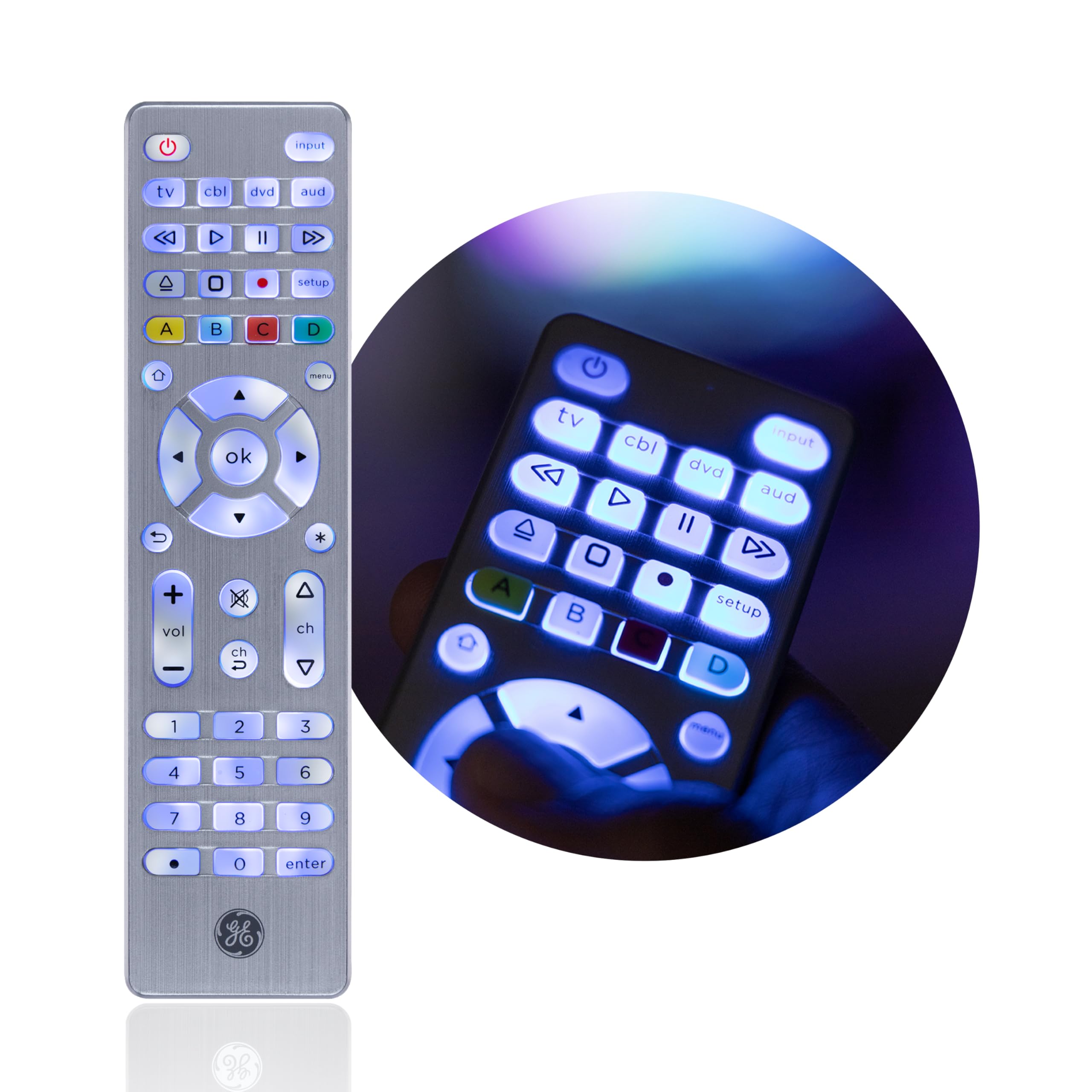 GE 4 Device Universal Remote with Backlit Buttons