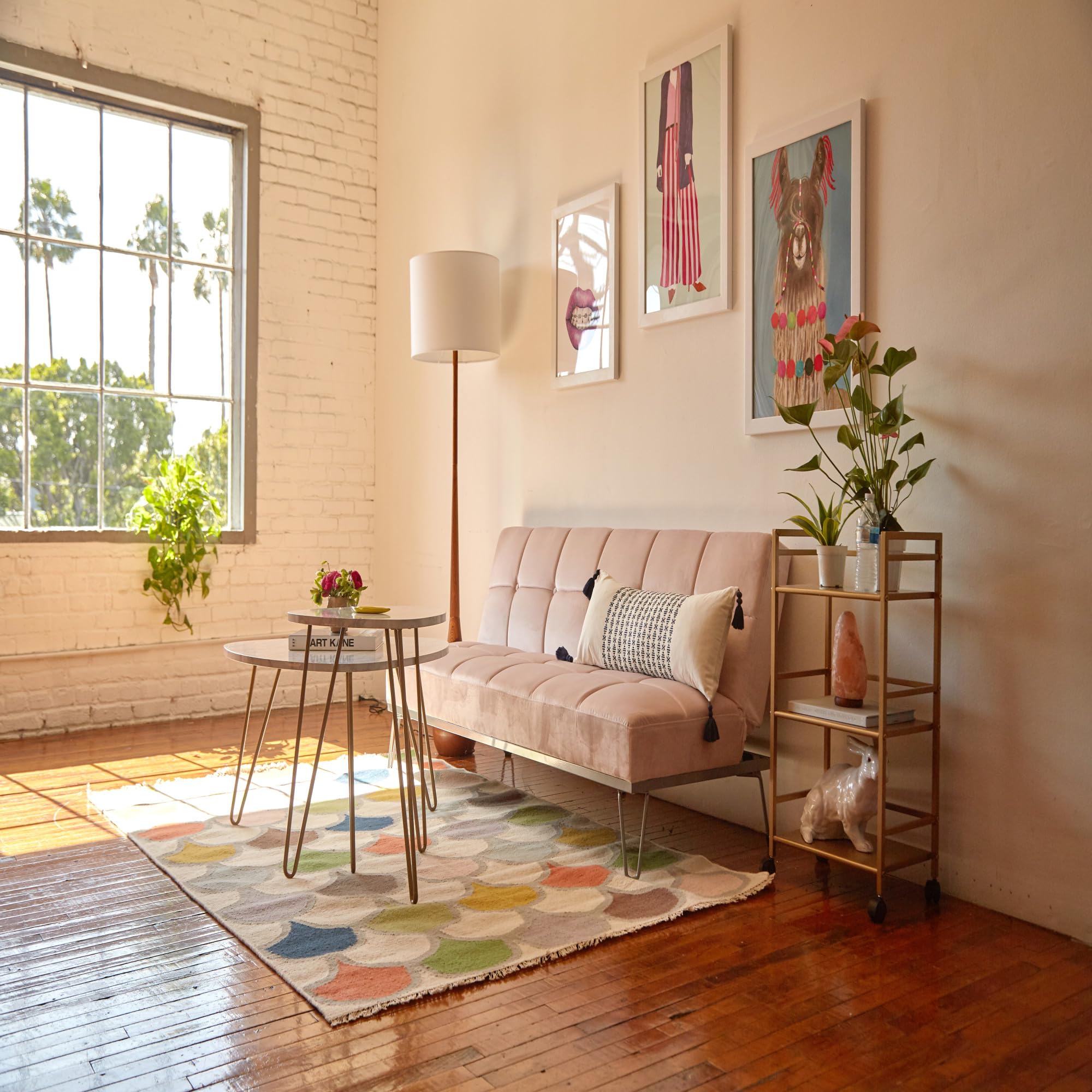 Modern 70 Inch Floor Lamp with Soft White Shade