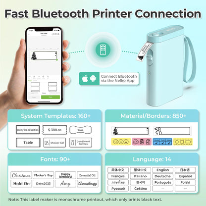 Nelko P21 Bluetooth Label Maker With Tape Wireless Printer
