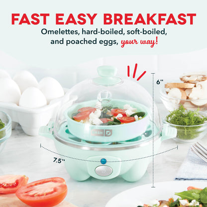 Dash Rapid Egg Cooker 6 Egg Capacity Auto Shut Off Aqua