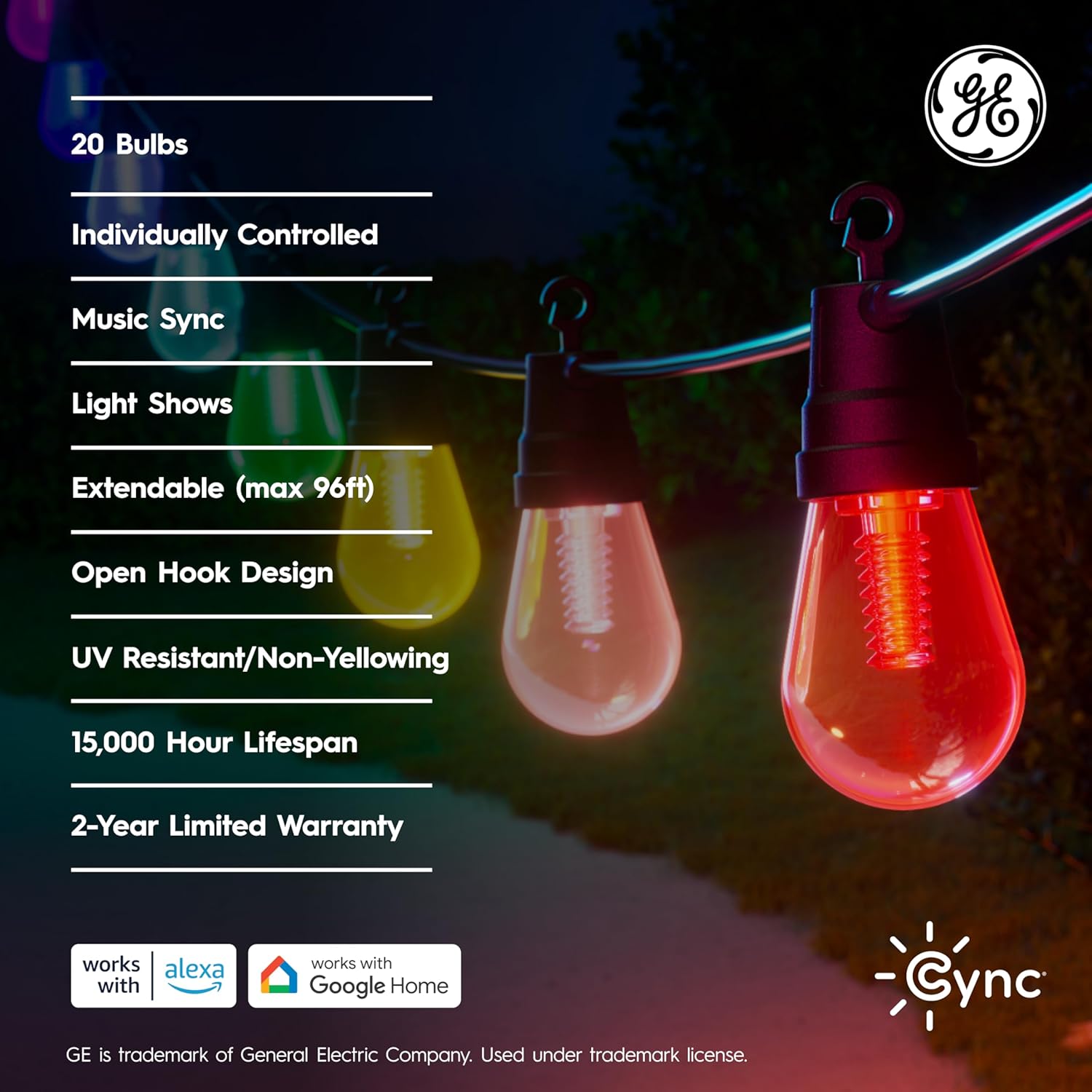 Cync GE Smart Color Changing Patio String Lights