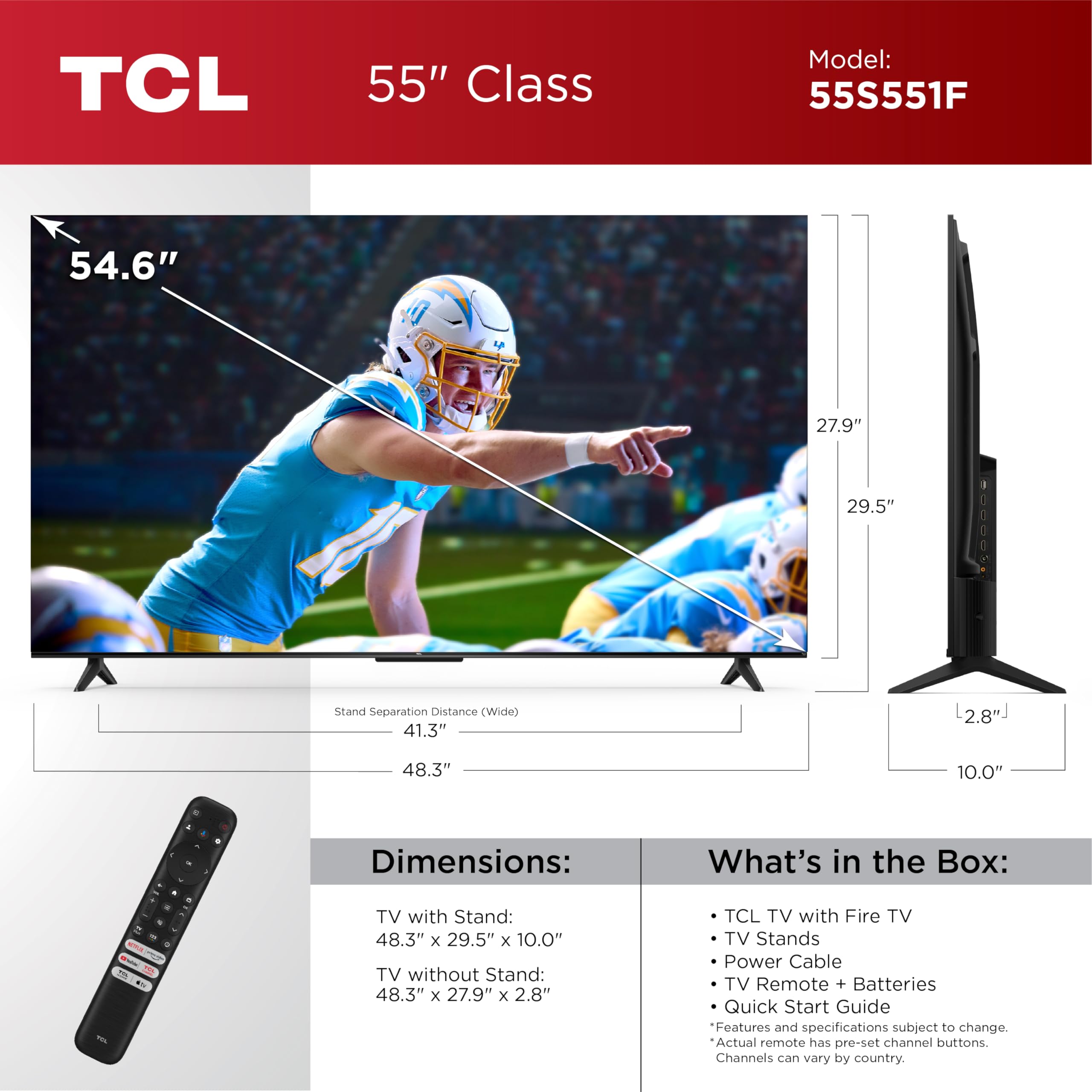 TCL 75 Inch 4K Smart TV with Dolby Vision and Alexa