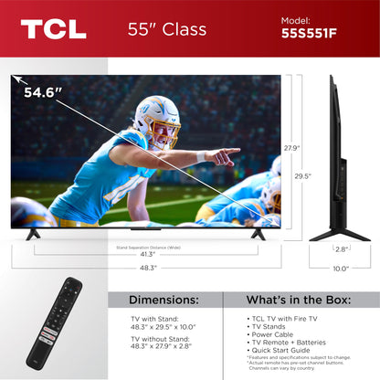 TCL 75 Inch 4K Smart TV with Dolby Vision and Alexa