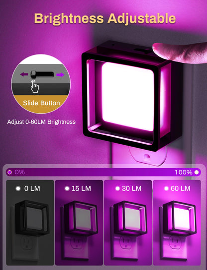 DORESshop LED Night Light 2 Pack Dusk to Dawn Dimmable