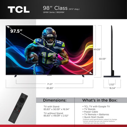 TCL 55 Inch Mini LED 4K UHD Smart TV with High Contrast