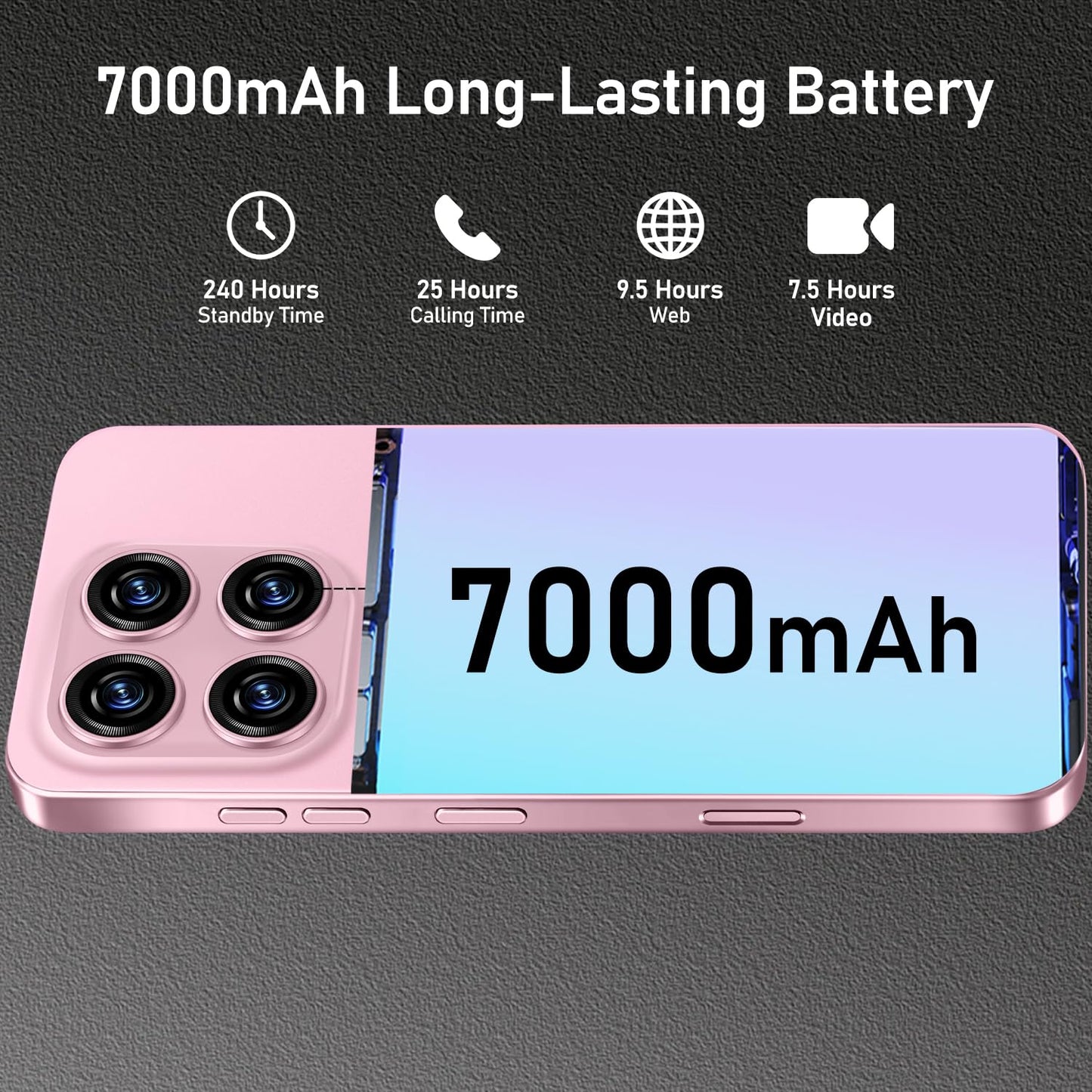 MMY 16PROMA X Unlocked Phone 6.99in HD Android 14 7000mAh 5G 16GB 512GB Deep Blue