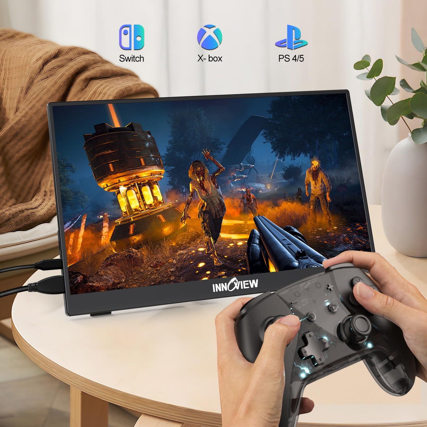 InnoView 15 Inch Portable Monitor FHD 1080P HDMI USB C