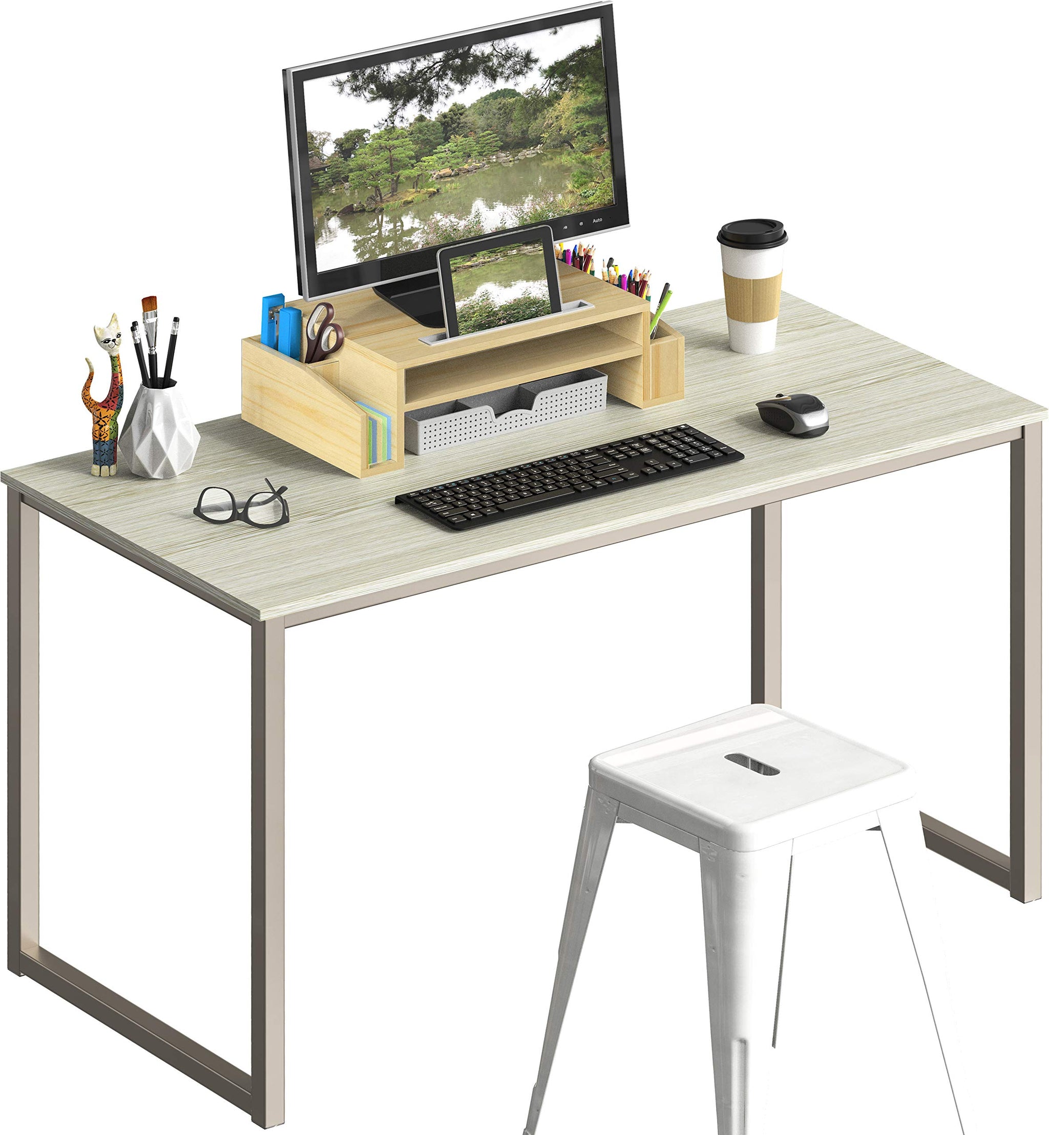 SHW 48 Inch Black Home Office Computer Desk