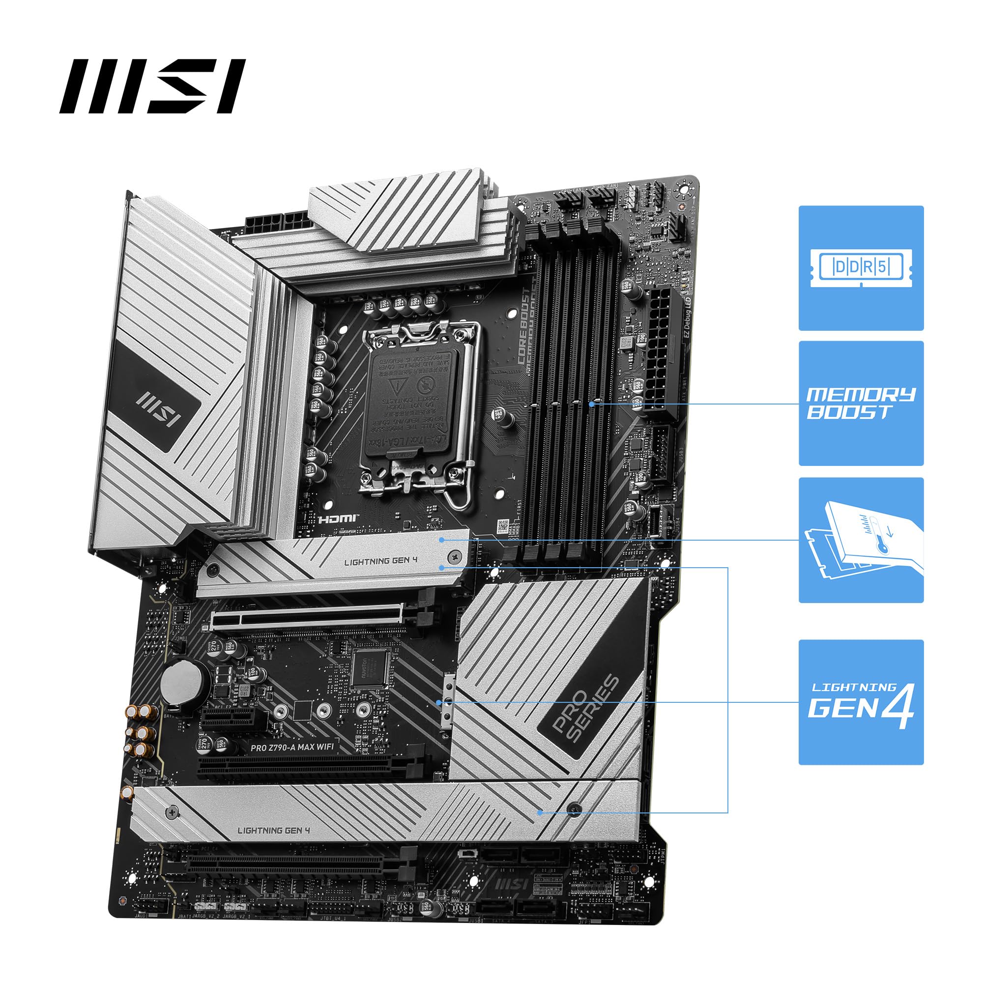 MSI PRO Z790-A MAX WiFi Motherboard With DDR5 Optimization