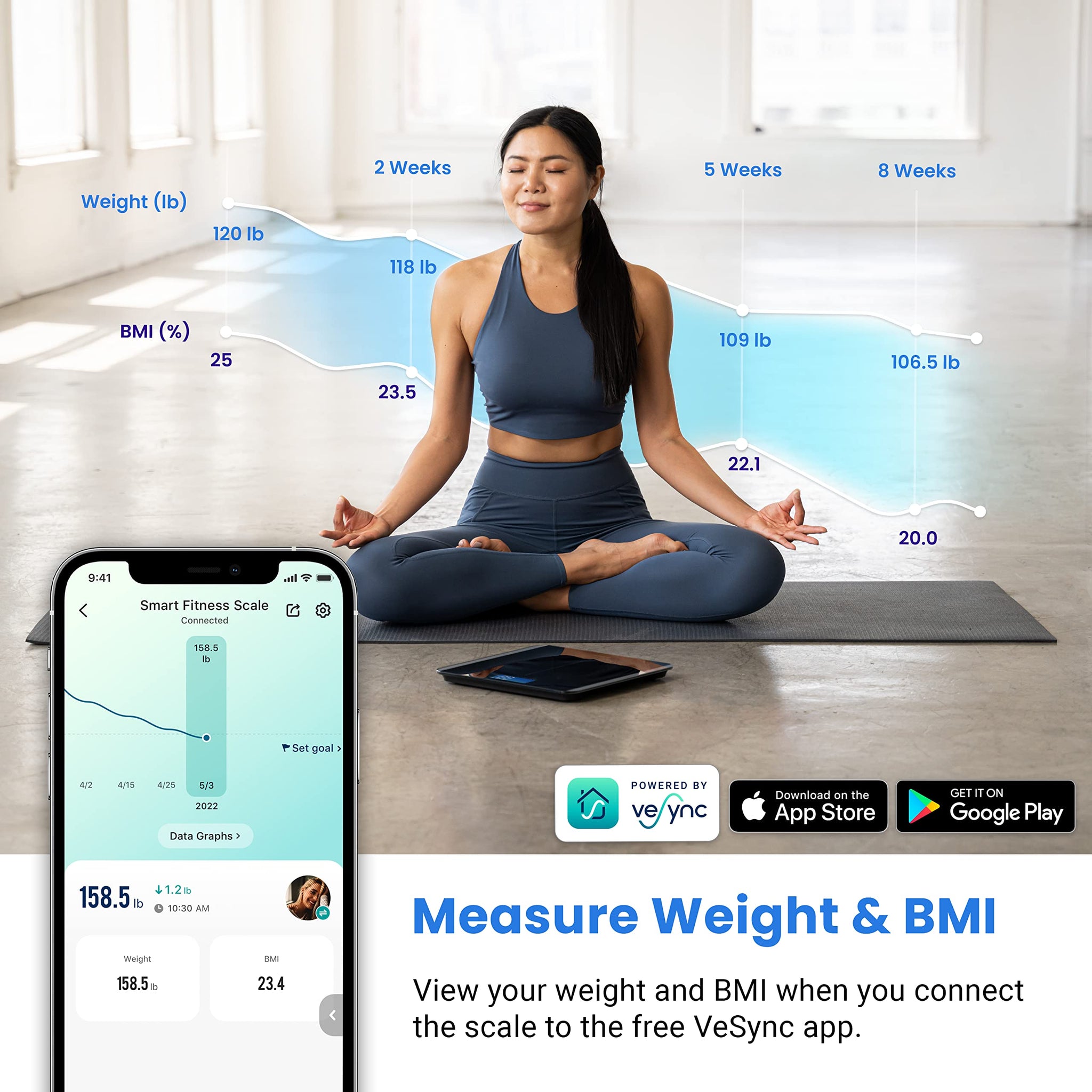 Smart Body Weight Scale with Accurate BMI Tracking