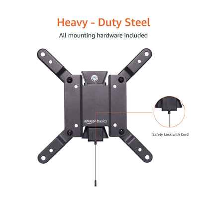 Amazon Basics Full Motion Wall Mount for 26 to 55 TVs Black