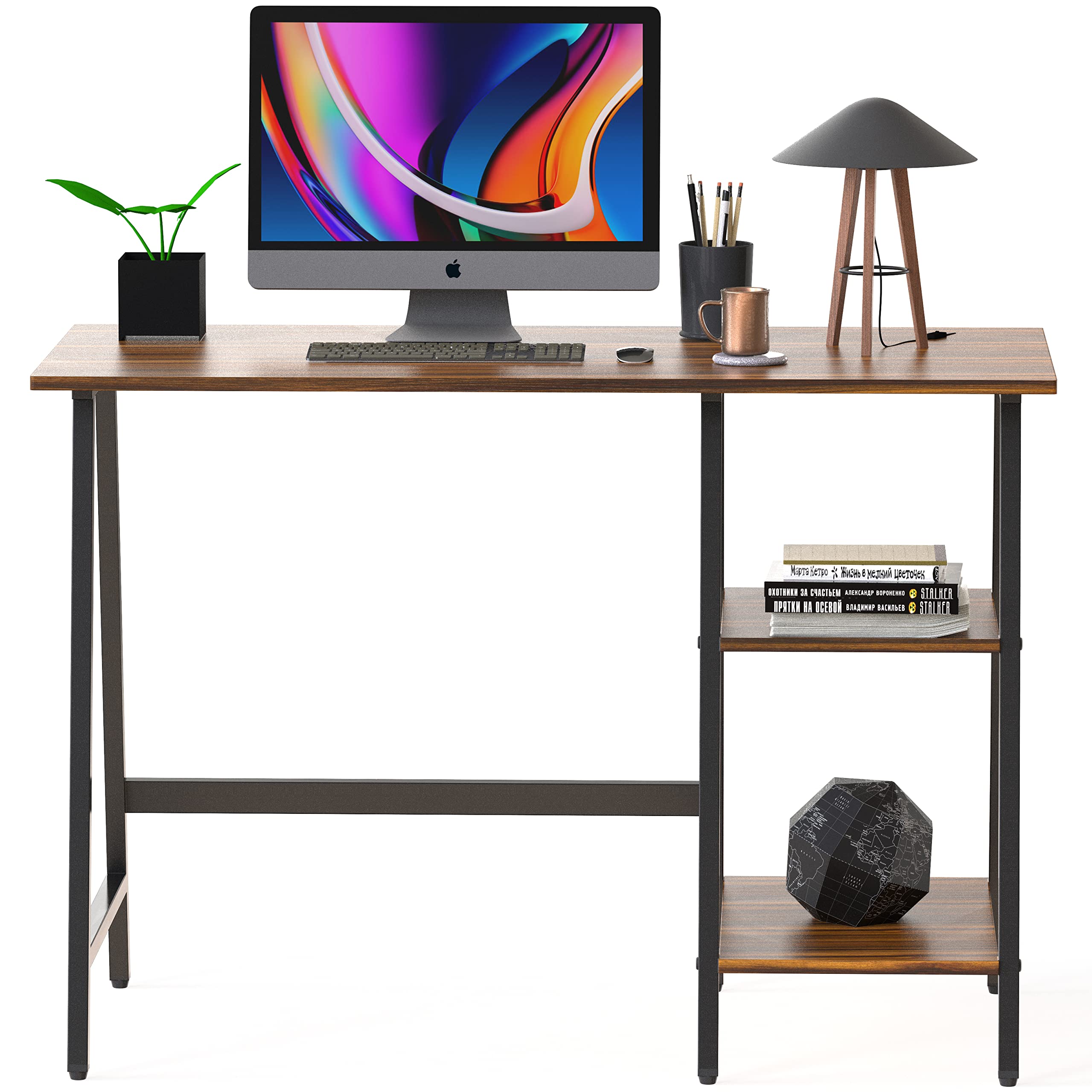 SHW 43 Inch Home Office Desk with Open Storage