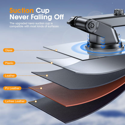 Upgraded 3 In 1 Car Phone Holder Mount Powerful Suction