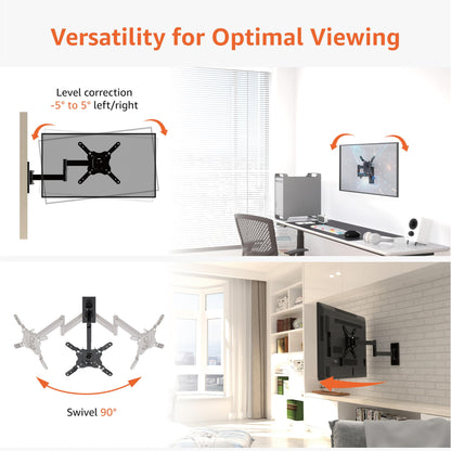 Amazon Basics Full Motion Wall Mount for 26 to 55 TVs Black