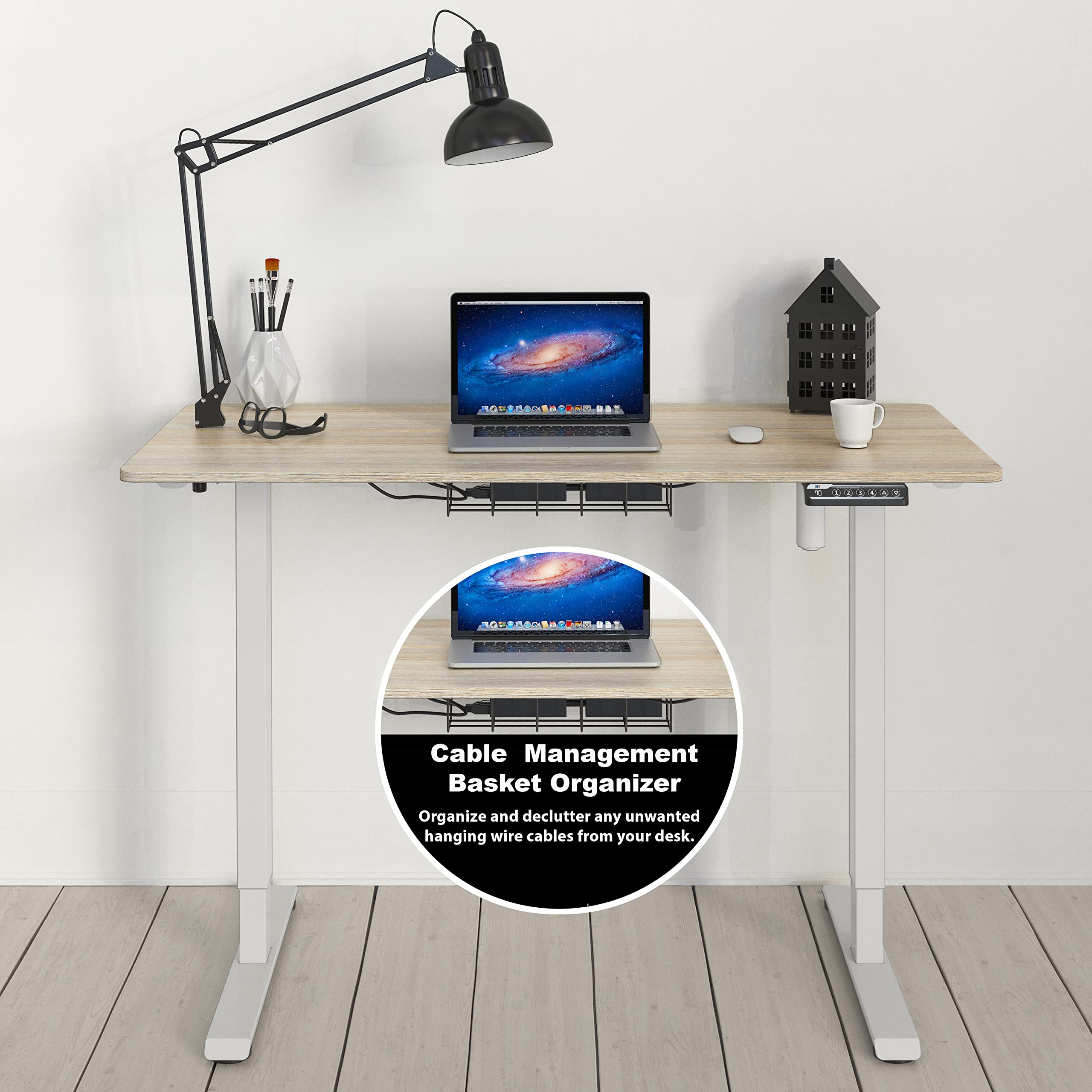 Electric Height Adjustable Desk with Cable Management